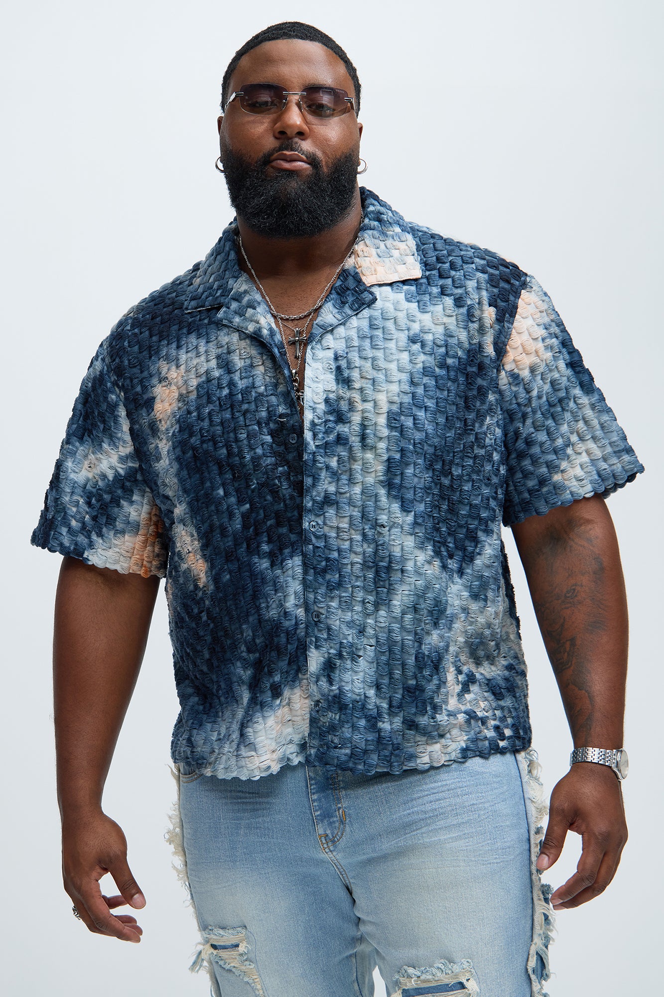 Crusin Textured Shirt - Blue/combo - Image 5