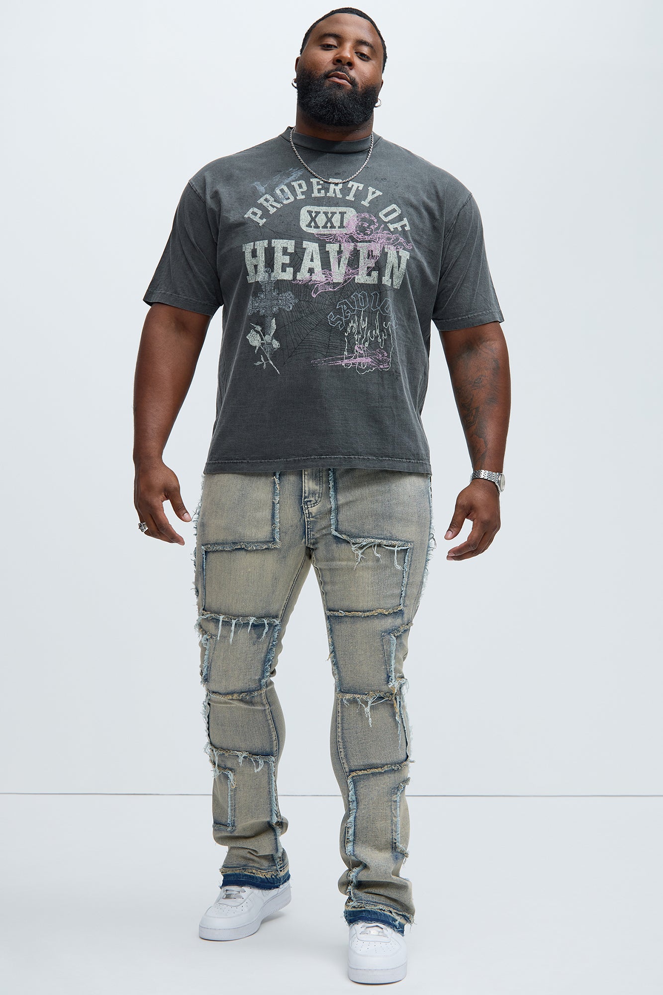 Be Square Stacked Skinny Flare Jeans - Light Blue - Image 7