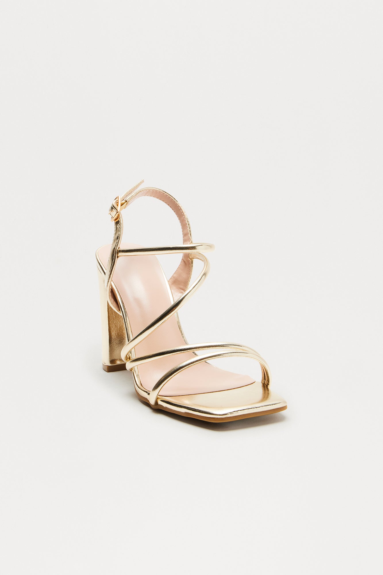 Cassian Ankle Strap Heels - Gold - Image 3