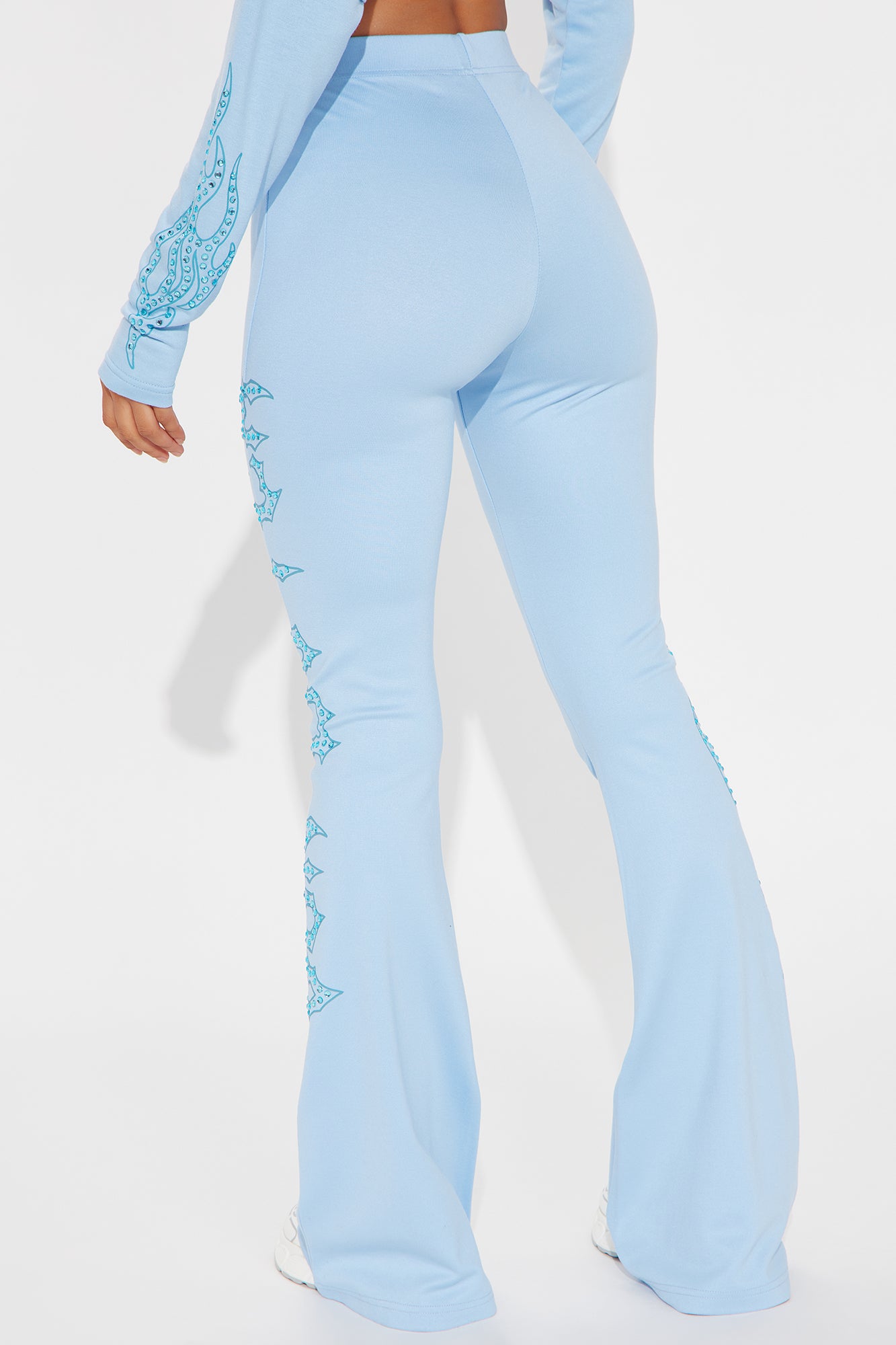 Von Dutch Fire Racer Rhinestone Flared Pant - Blue - Image 4