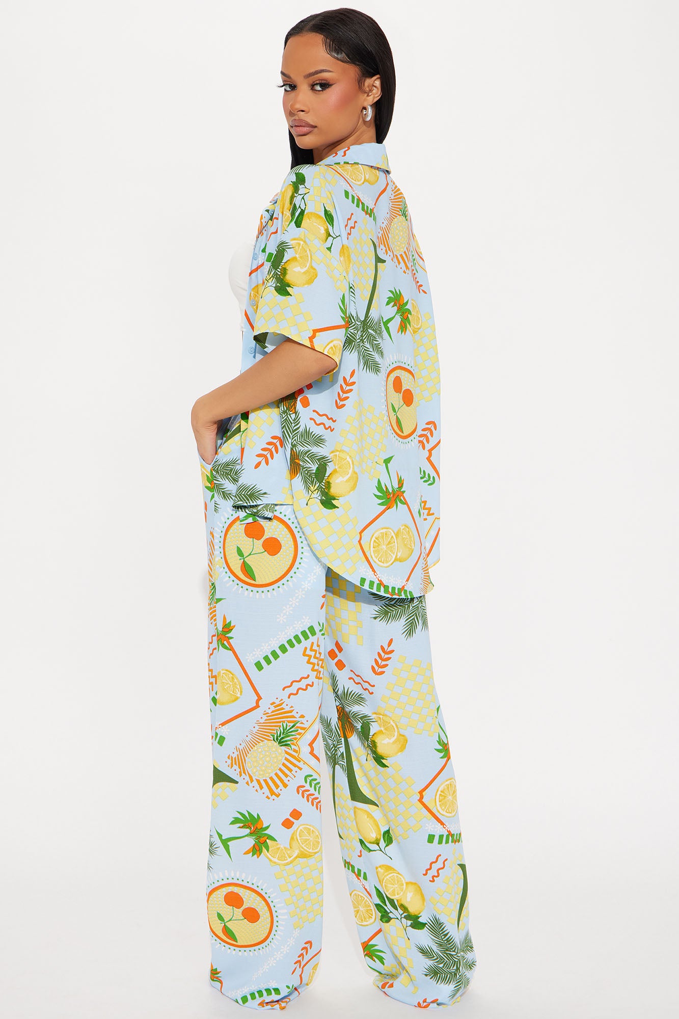 Zesty Attitude Pant Set - Blue/combo - Image 3