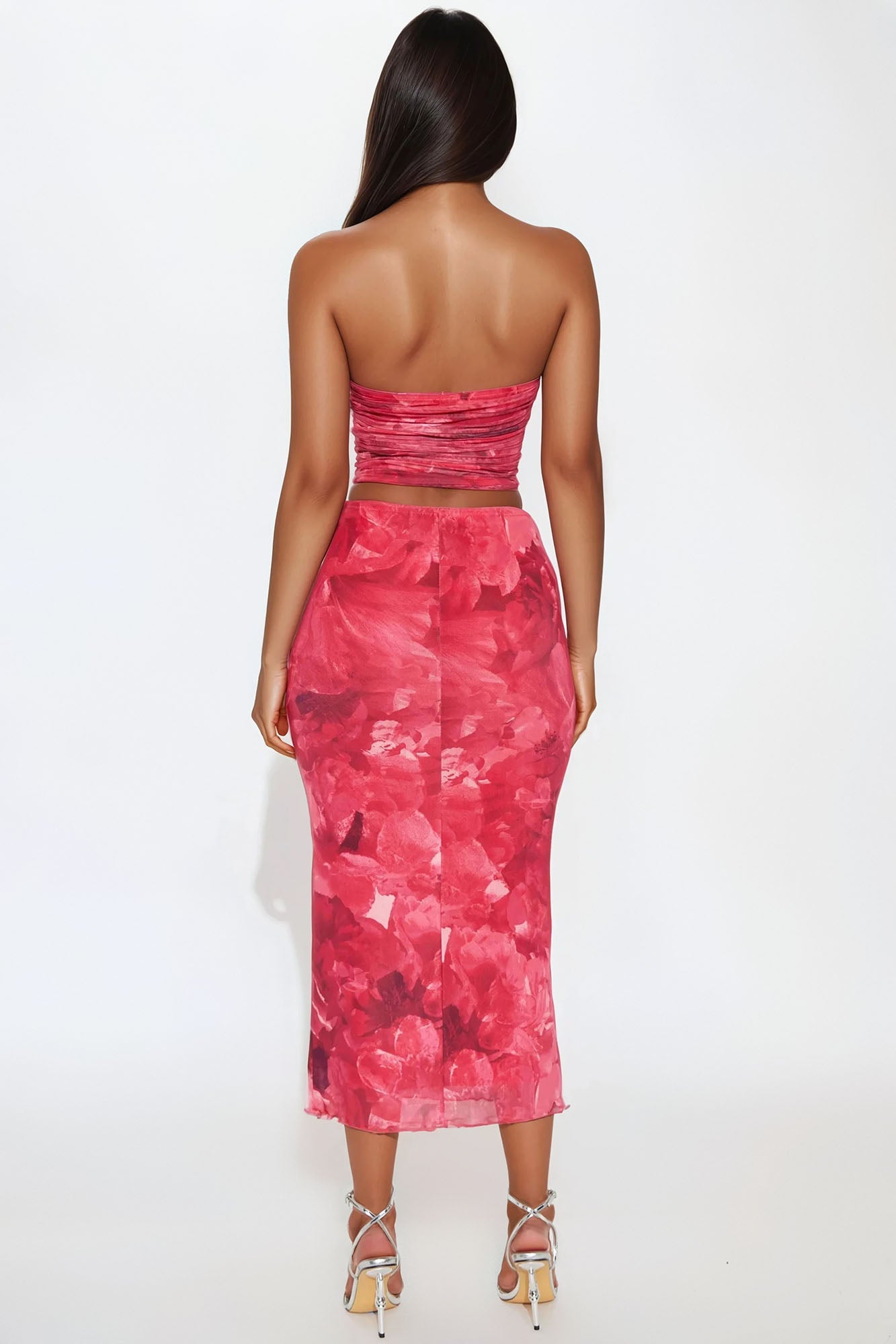 Wild Fleur Mesh Skirt Set - Pink/combo - Image 3
