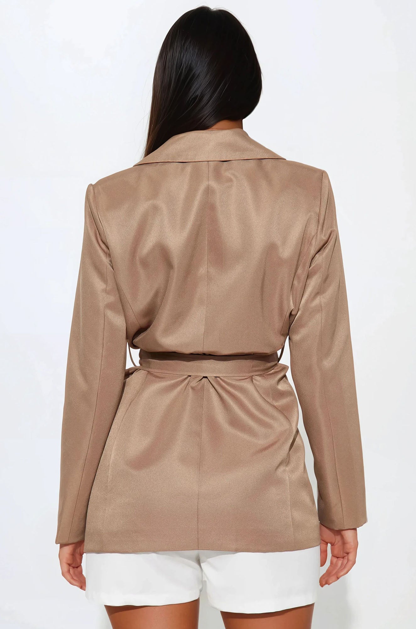 Wrap It Up Belted Blazer - Camel - Image 3
