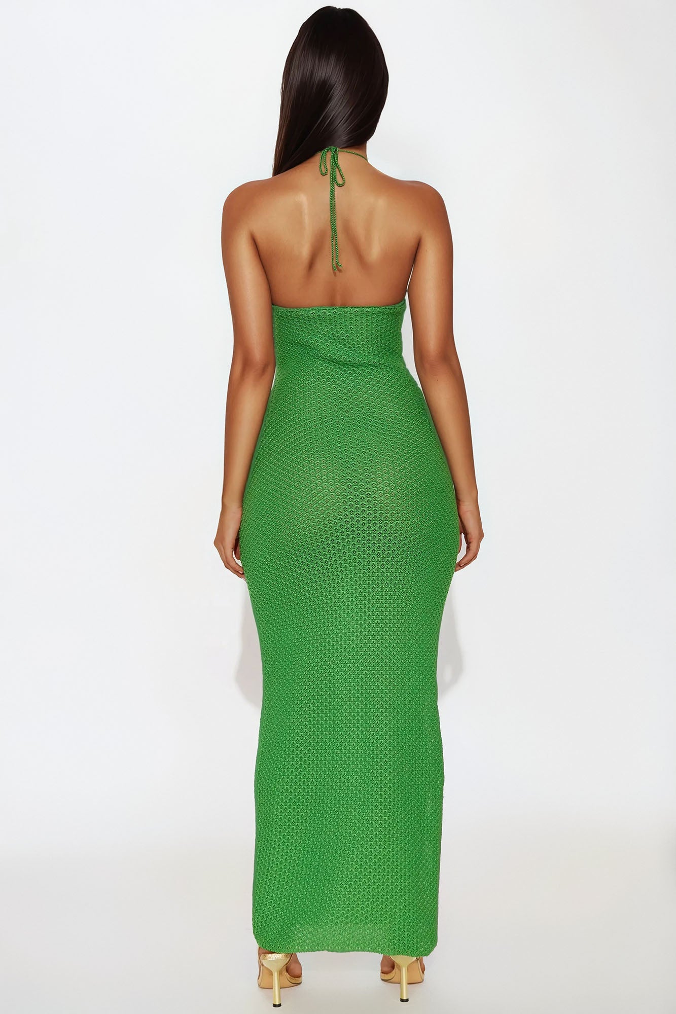 Fiji Islands Crochet Maxi Dress - Green - Image 3