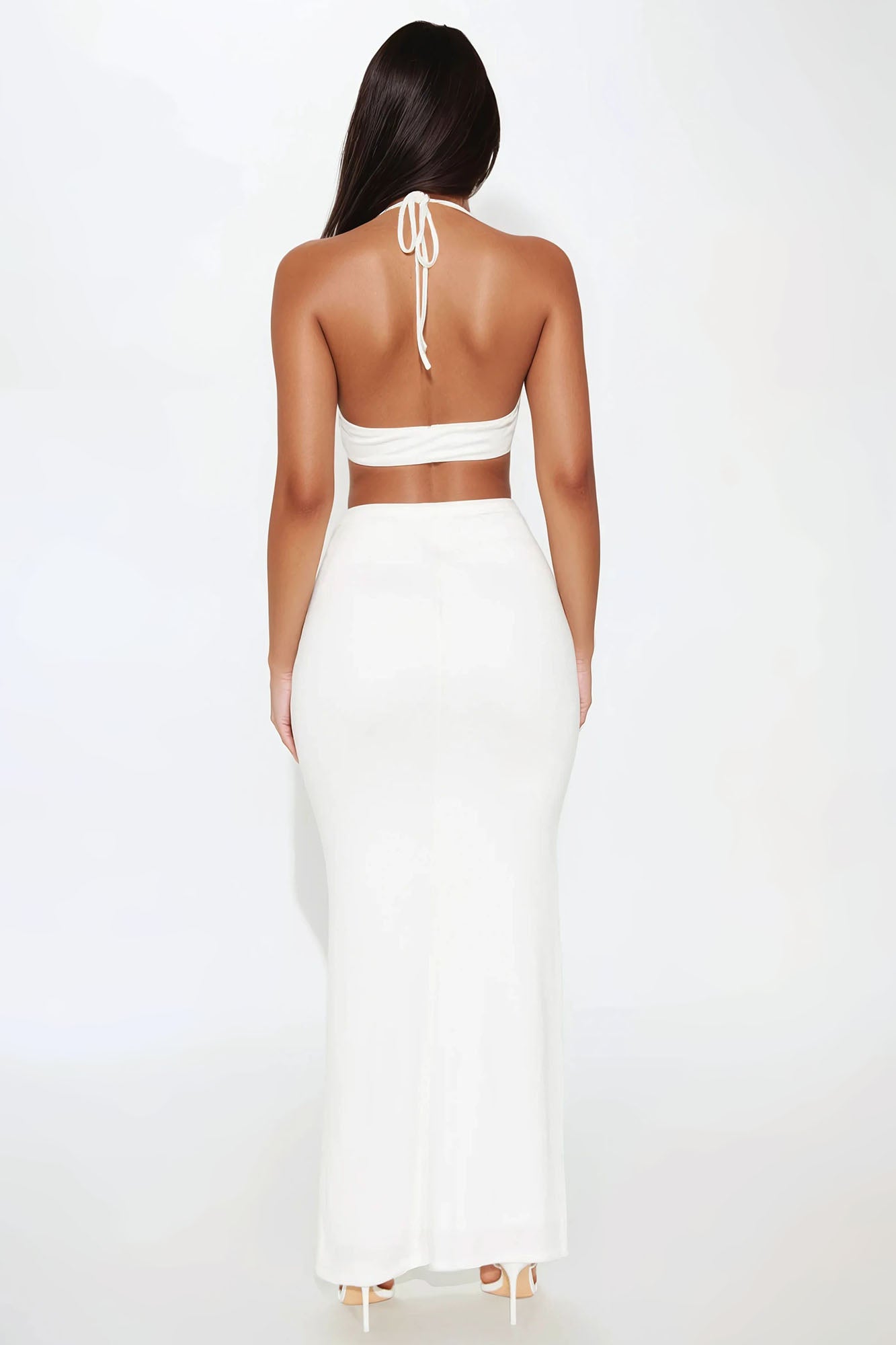 Chasing You Maxi Skirt Set - White - Image 3