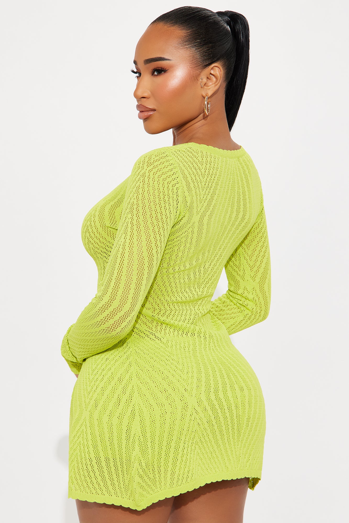 Riley Sweater Short Set - Lime - Image 3