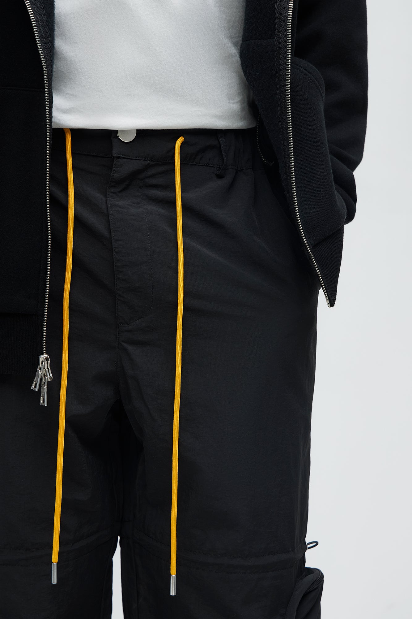 Act Like Homie Nylon Drawstring Cargo Pants - Black - Image 3