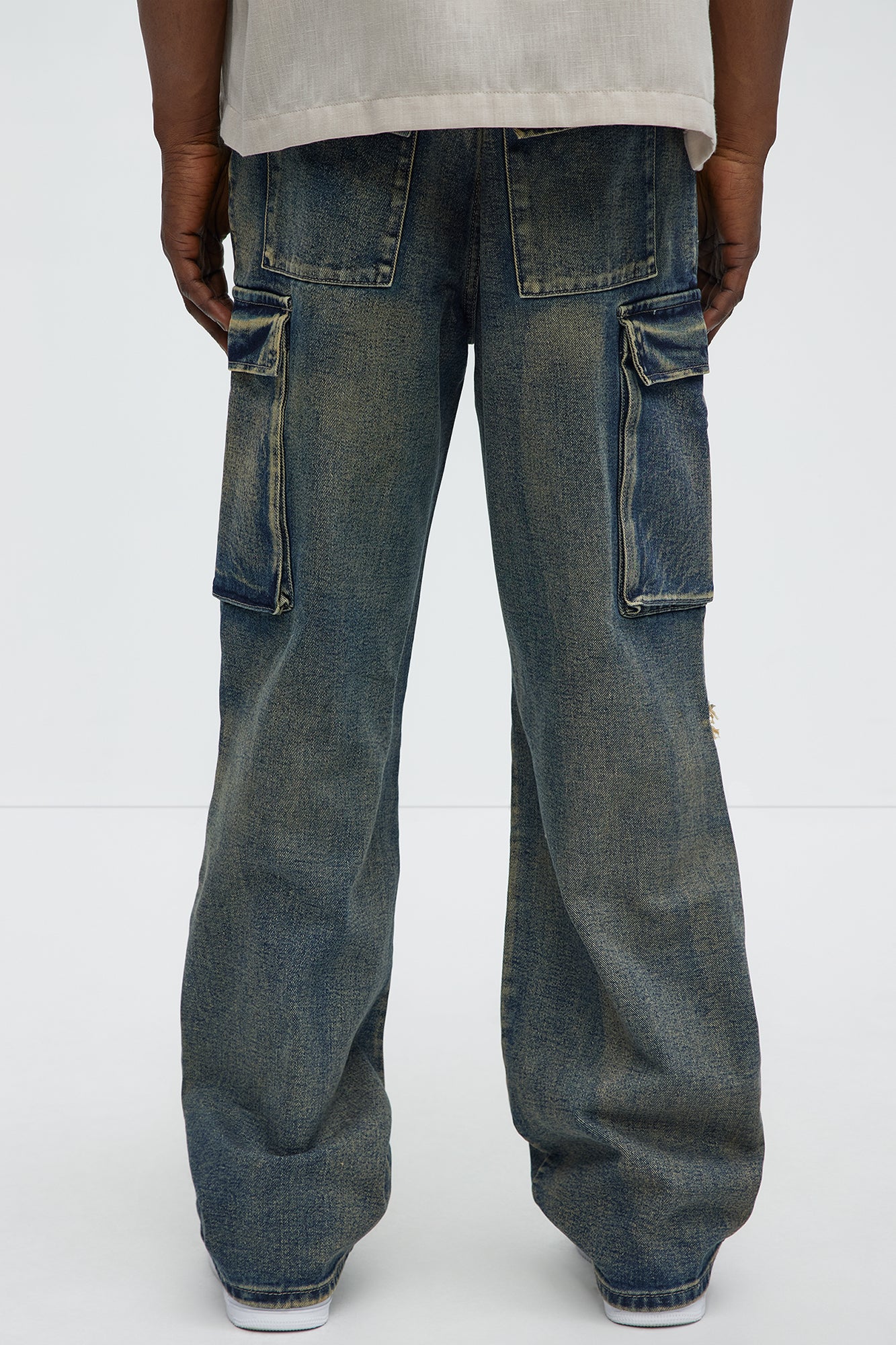 Johnson Baggy Cargo Jeans - Vintage Blue Wash - Image 3