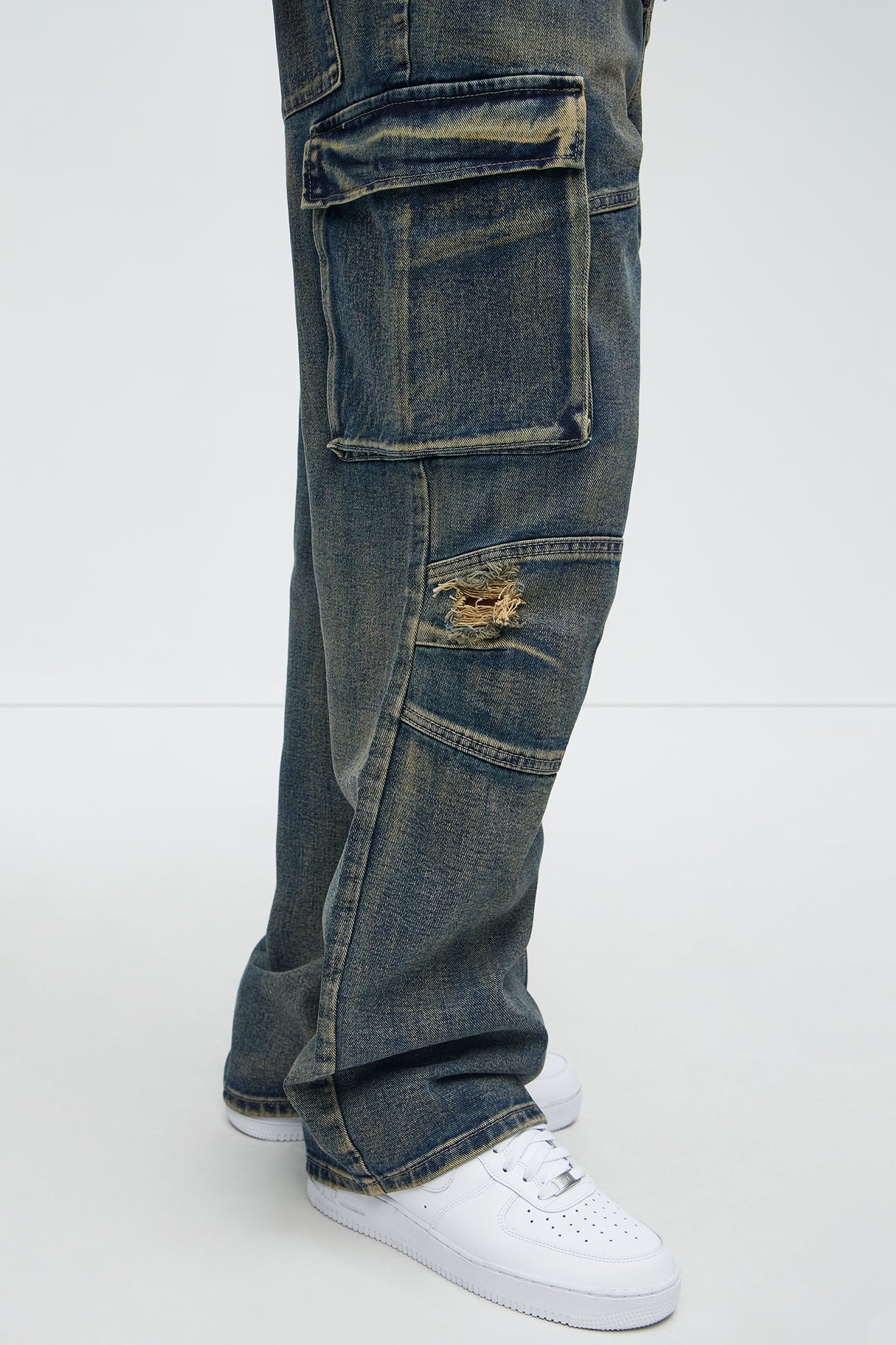 Johnson Baggy Cargo Jeans - Vintage Blue Wash - Image 5