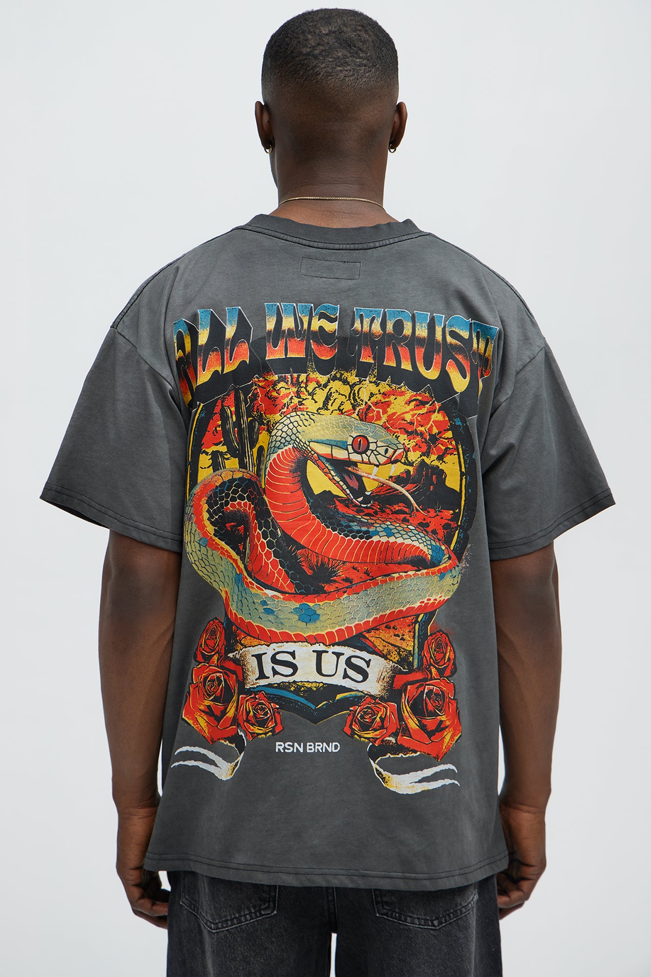 All We Trust Is Oversized Short Sleeve Tee - Black - Image 3