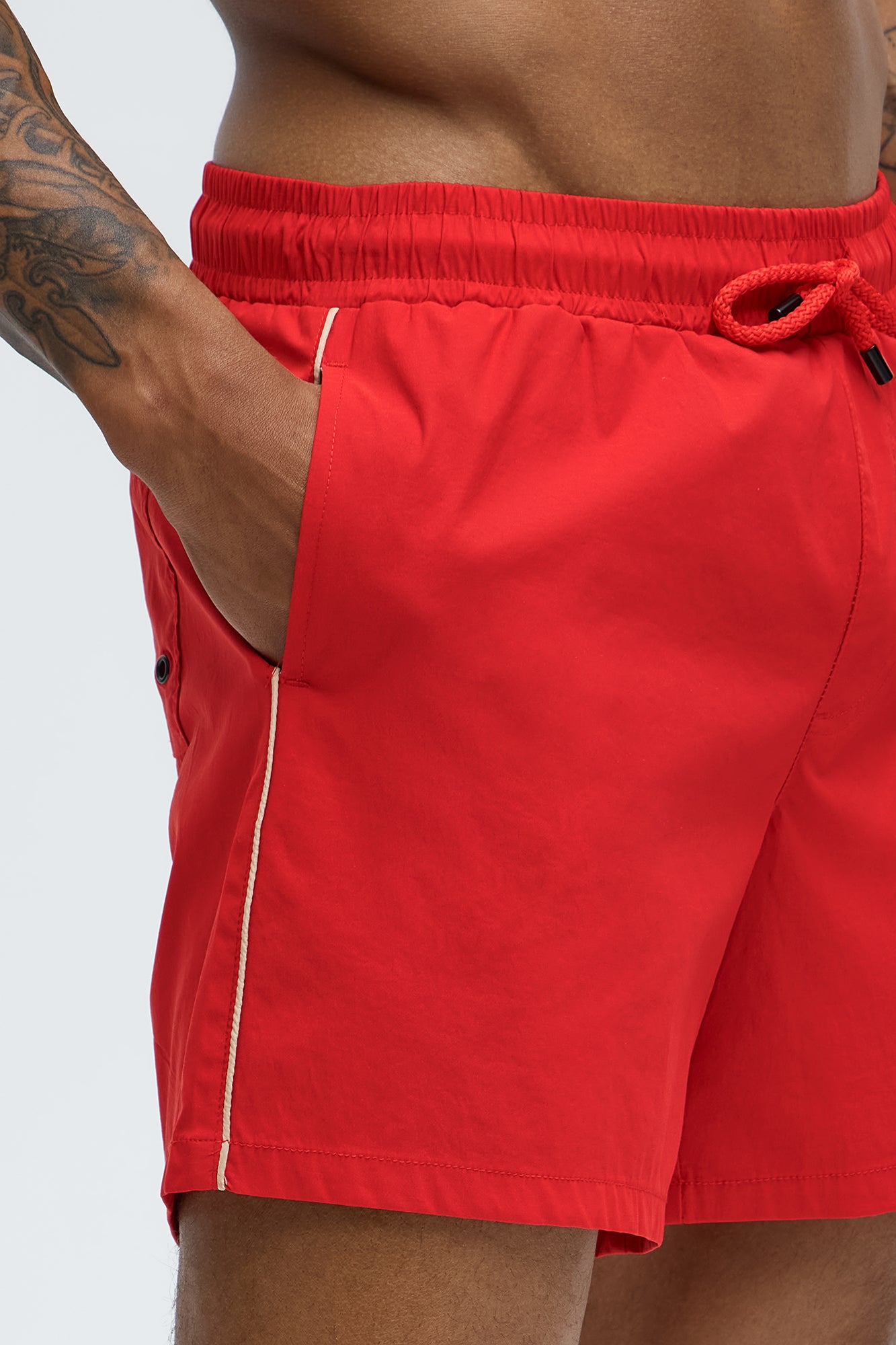 Track Flex Swim Trunk Mid - Red - Image 3