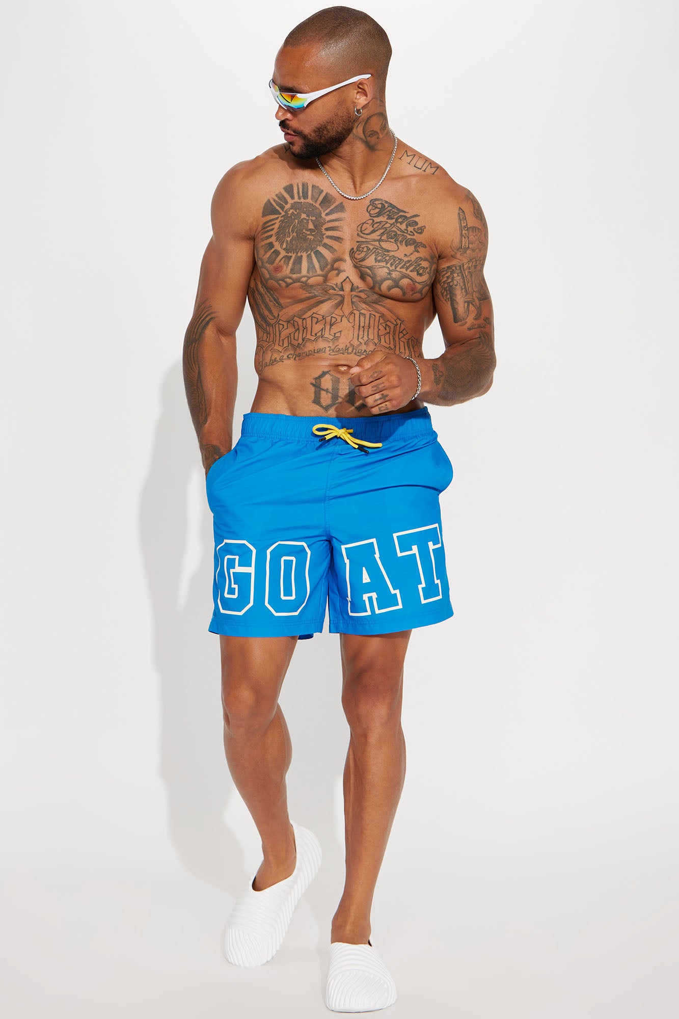 I'm The Goat Swim Classic Trunk - Blue - Image 3