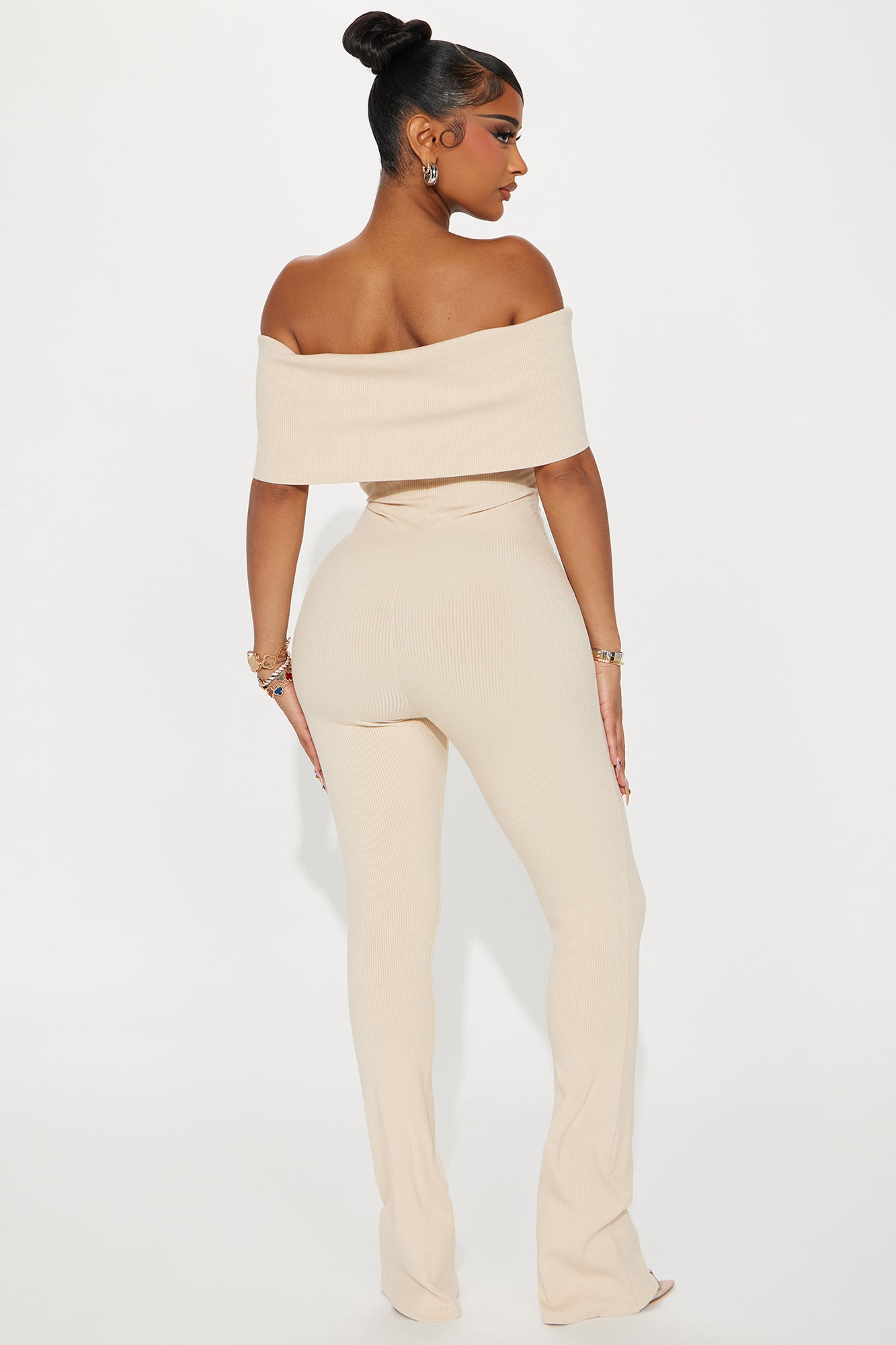 Janelle Snatched Jumpsuit - Cream - Image 3