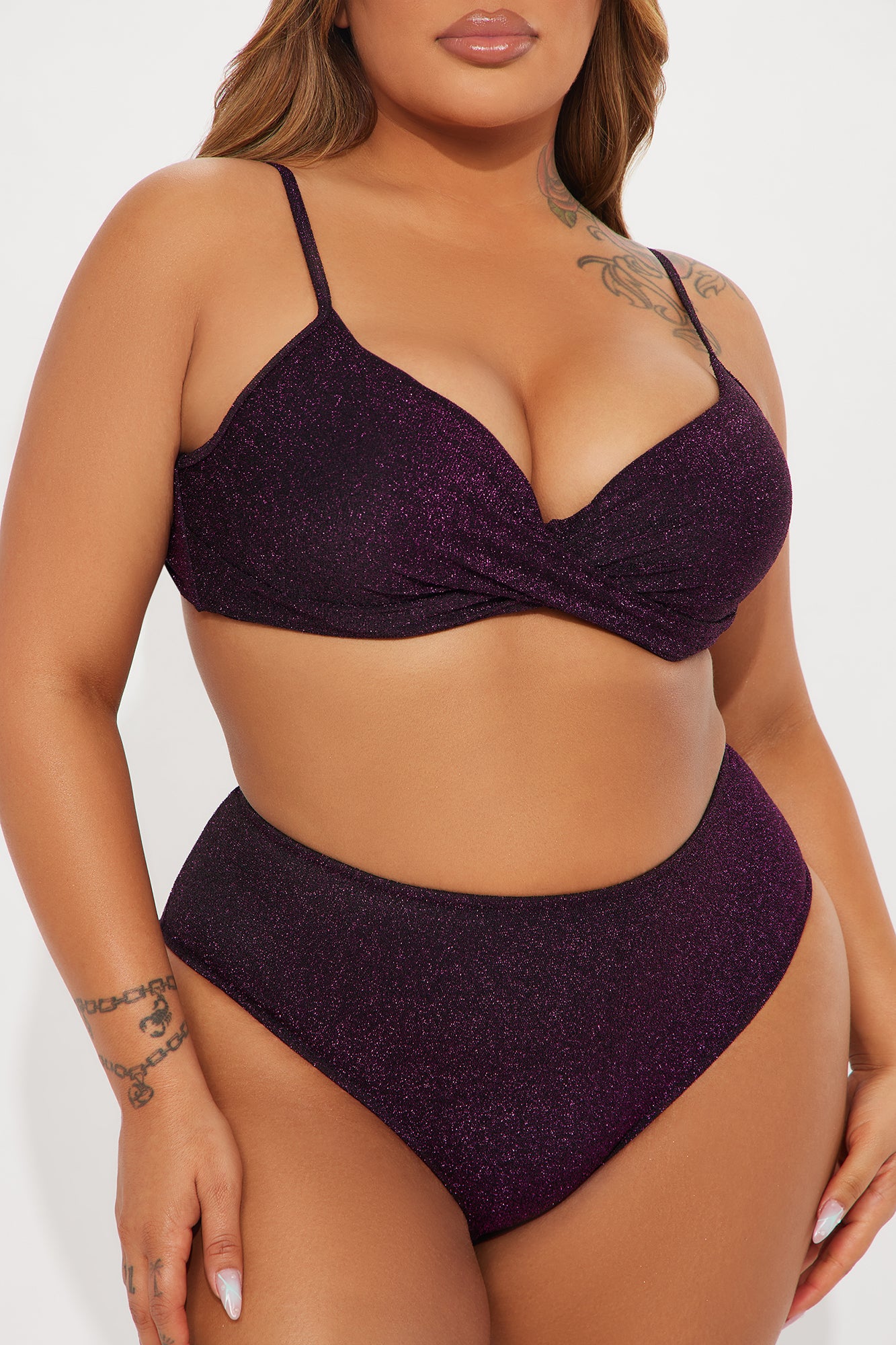Ariella Shimmer 2 Piece Bikini - Purple - Image 5