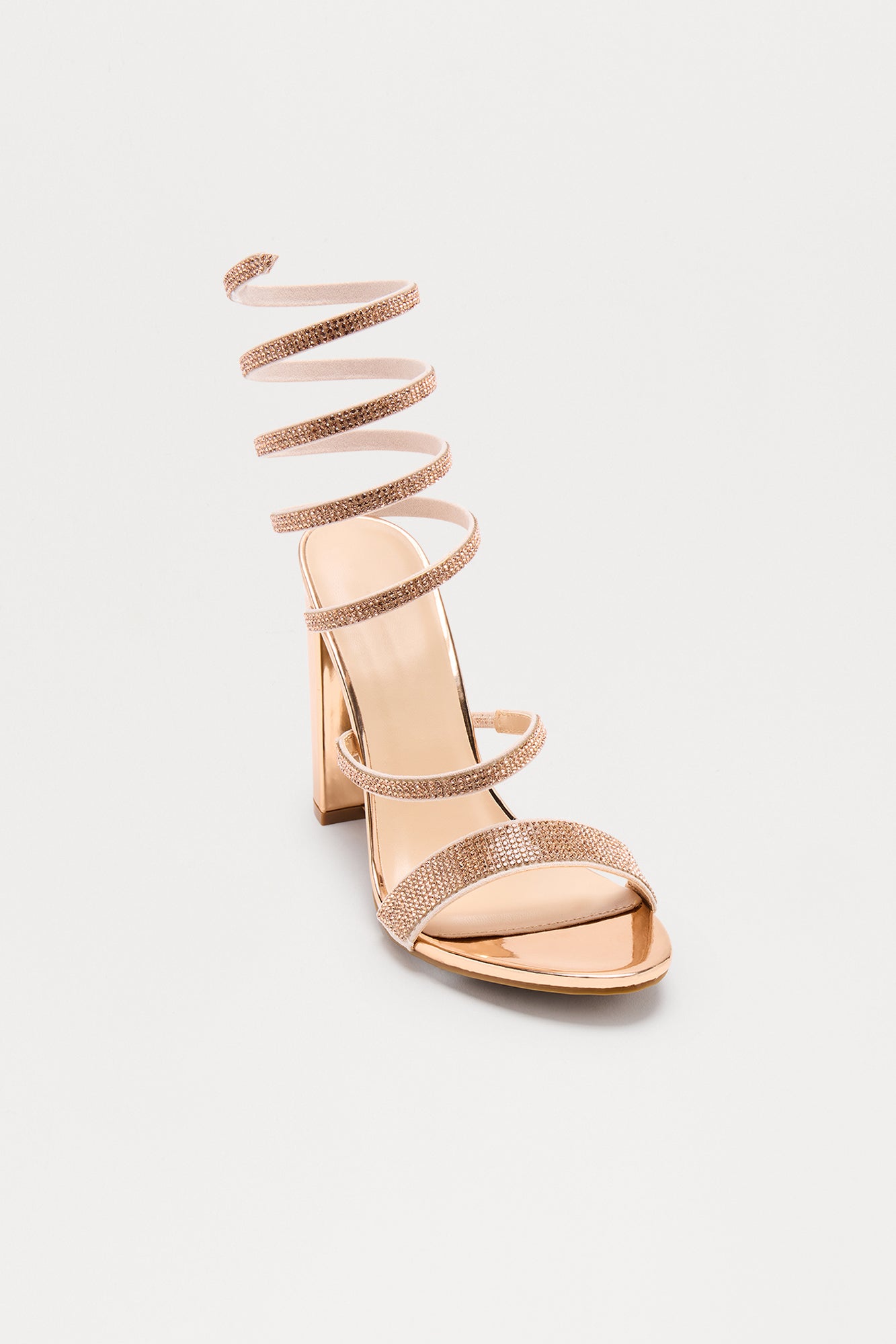 Search Is Over Wrap Up Heels - Rose Gold - Image 3