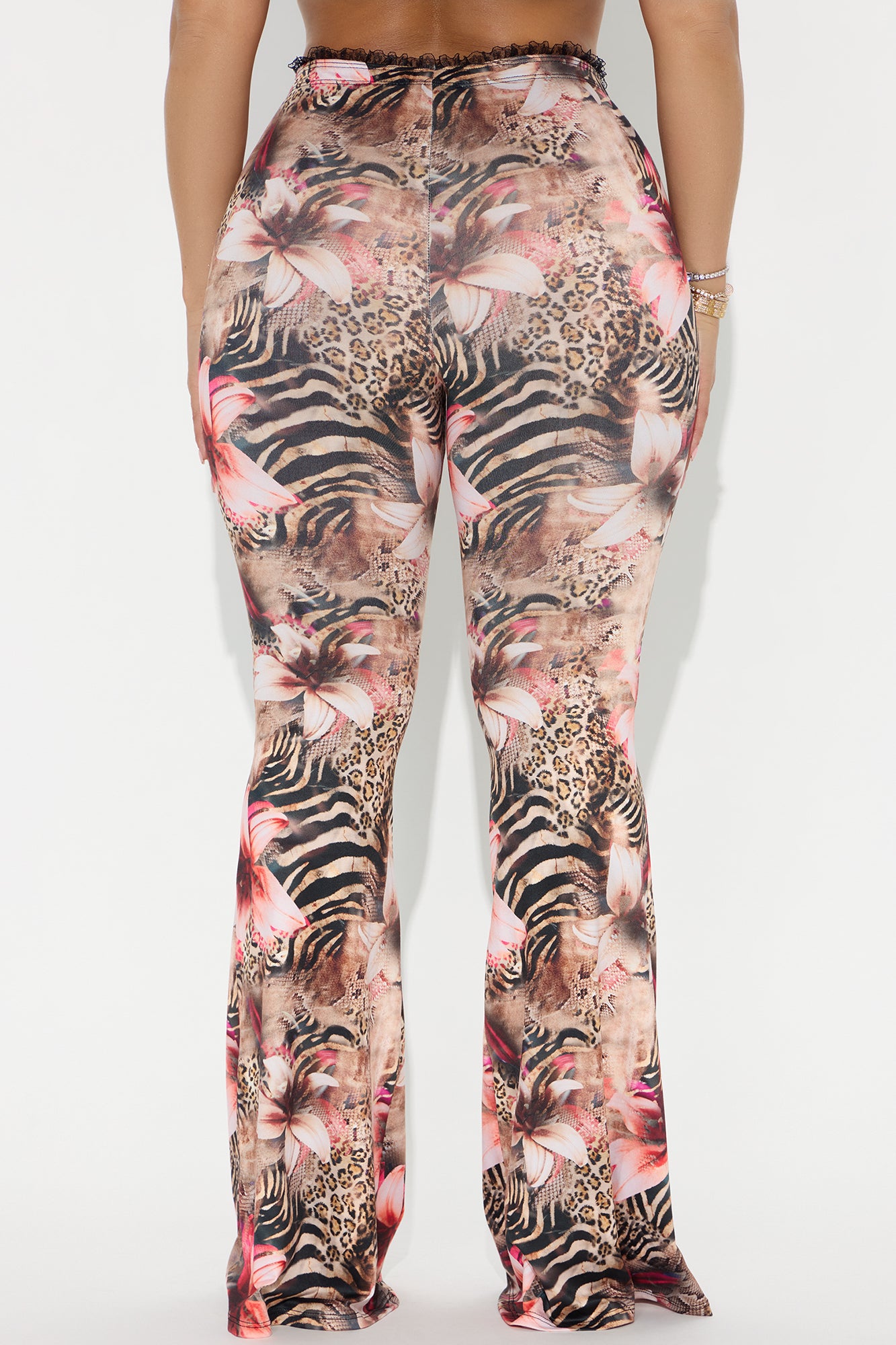 Feline Behavior Leopard Flare Pant - Mocha/combo - Image 3