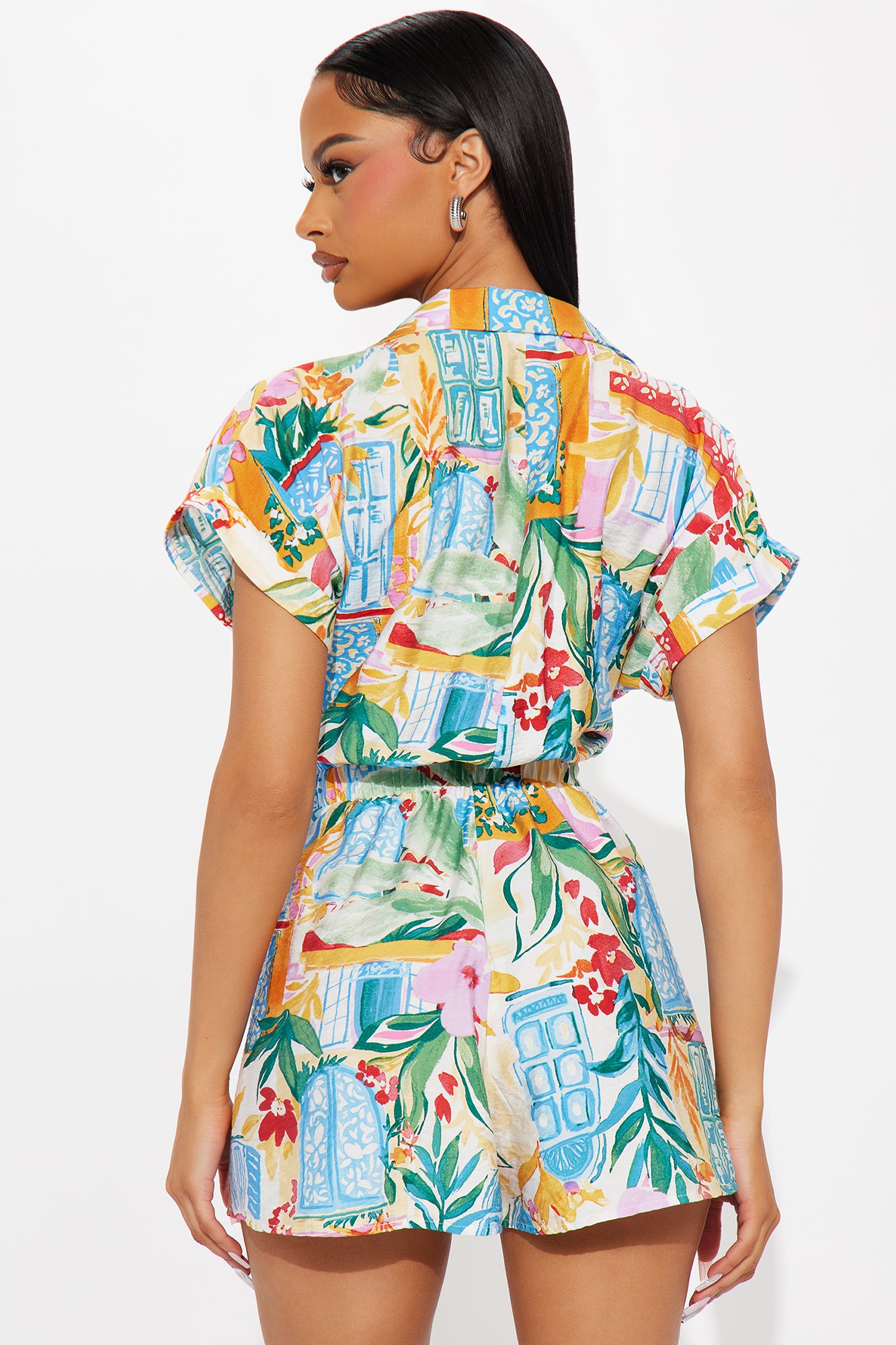 Cruise Cutie Button Up Romper - Blue/combo - Image 3