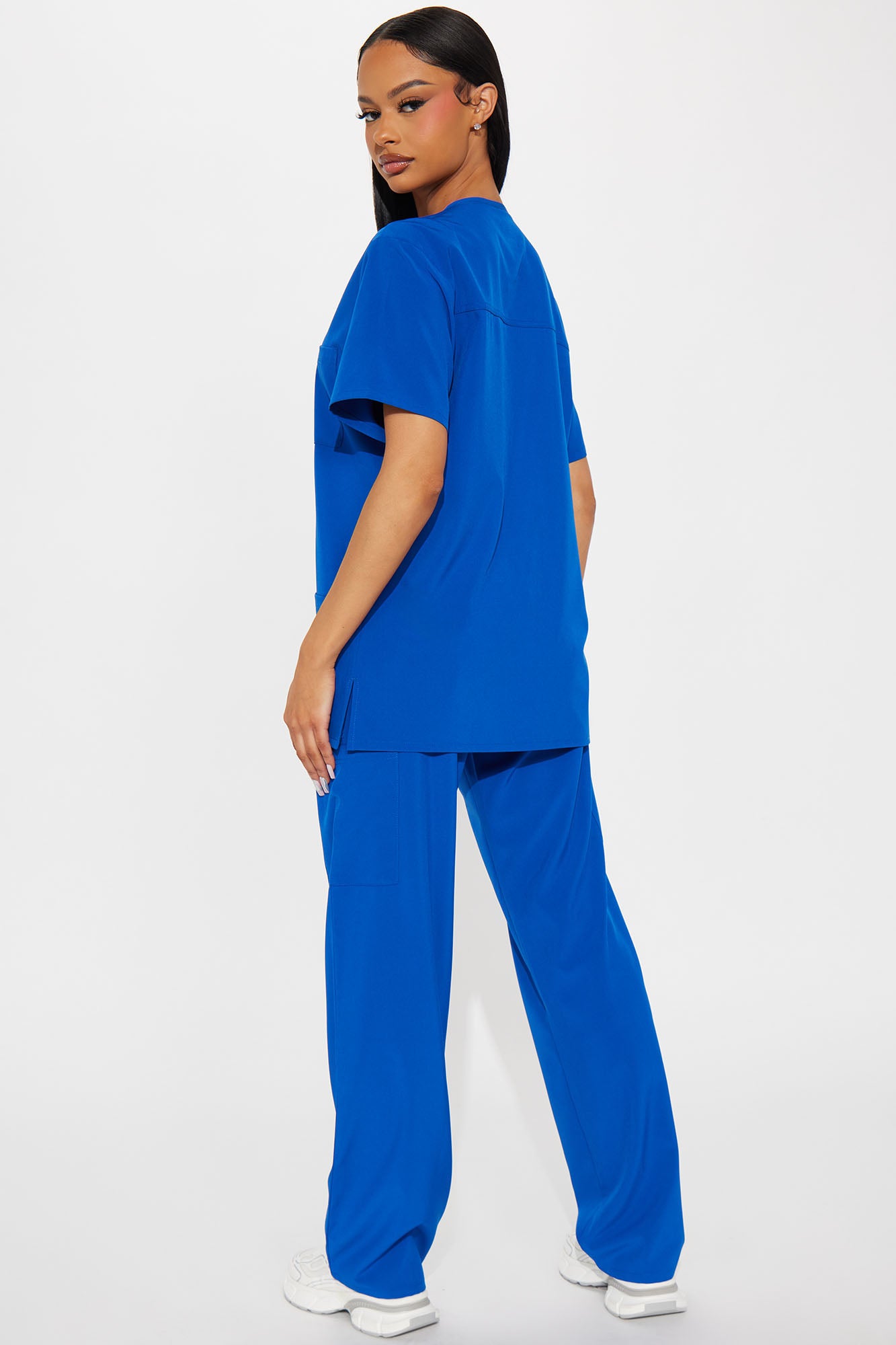 Mens Essential 4 Way Stretch Scrub Uniform Pant Set - Royal - Image 7