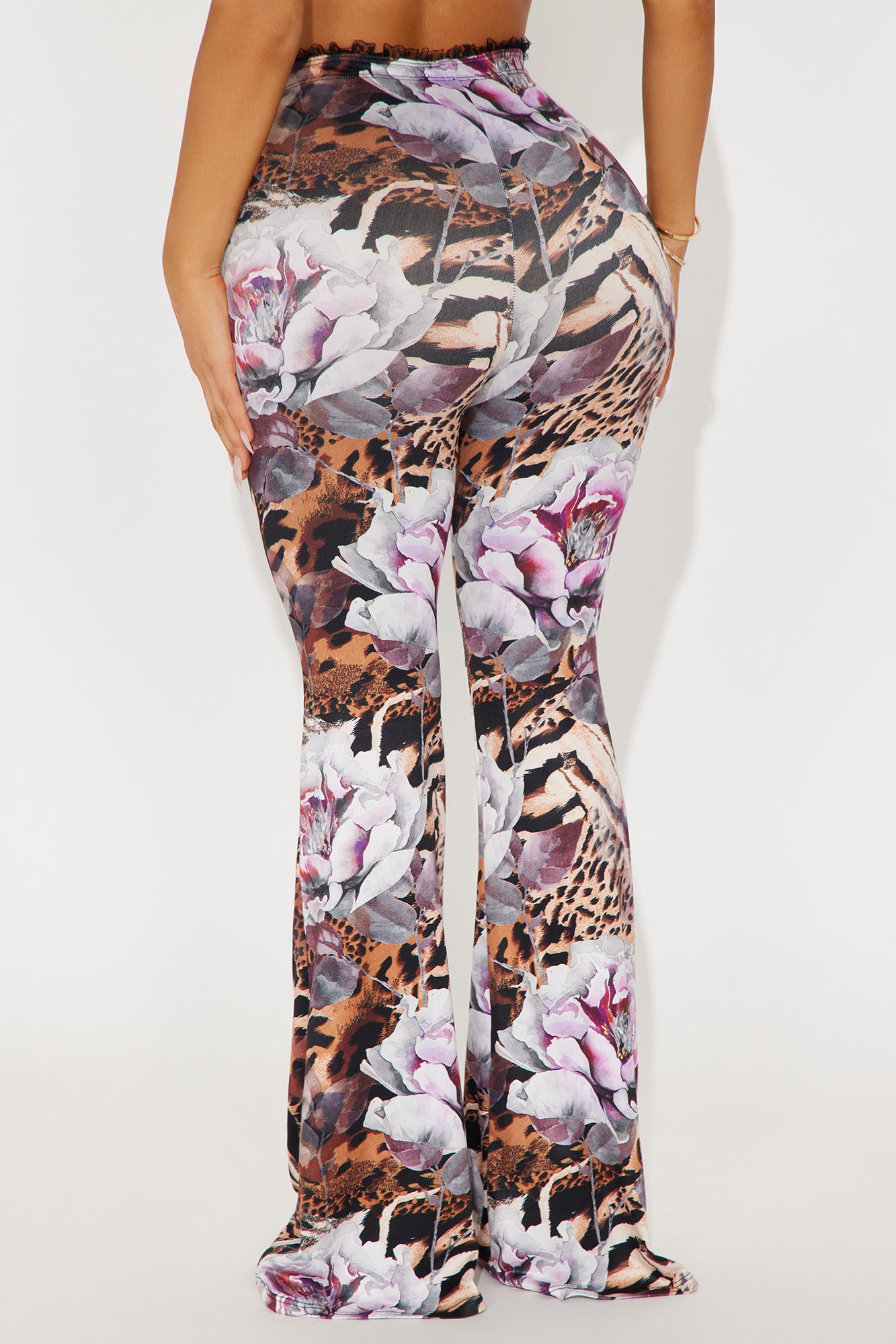 Feline Behavior Leopard Flare Pant - Purple/combo - Image 3