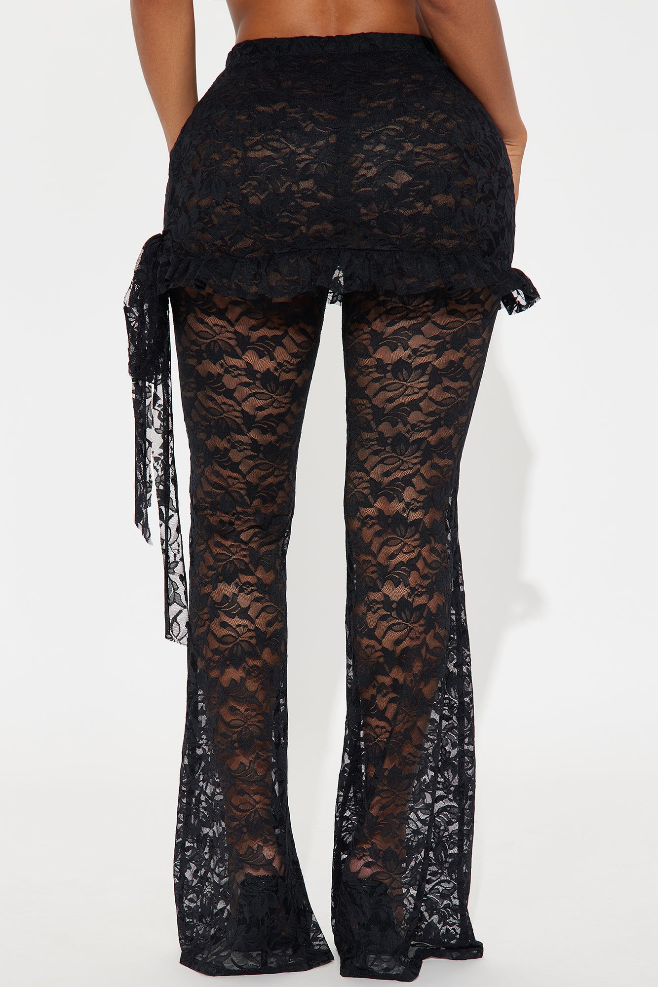 Denielle Lace Flare Pant - Black - Image 3
