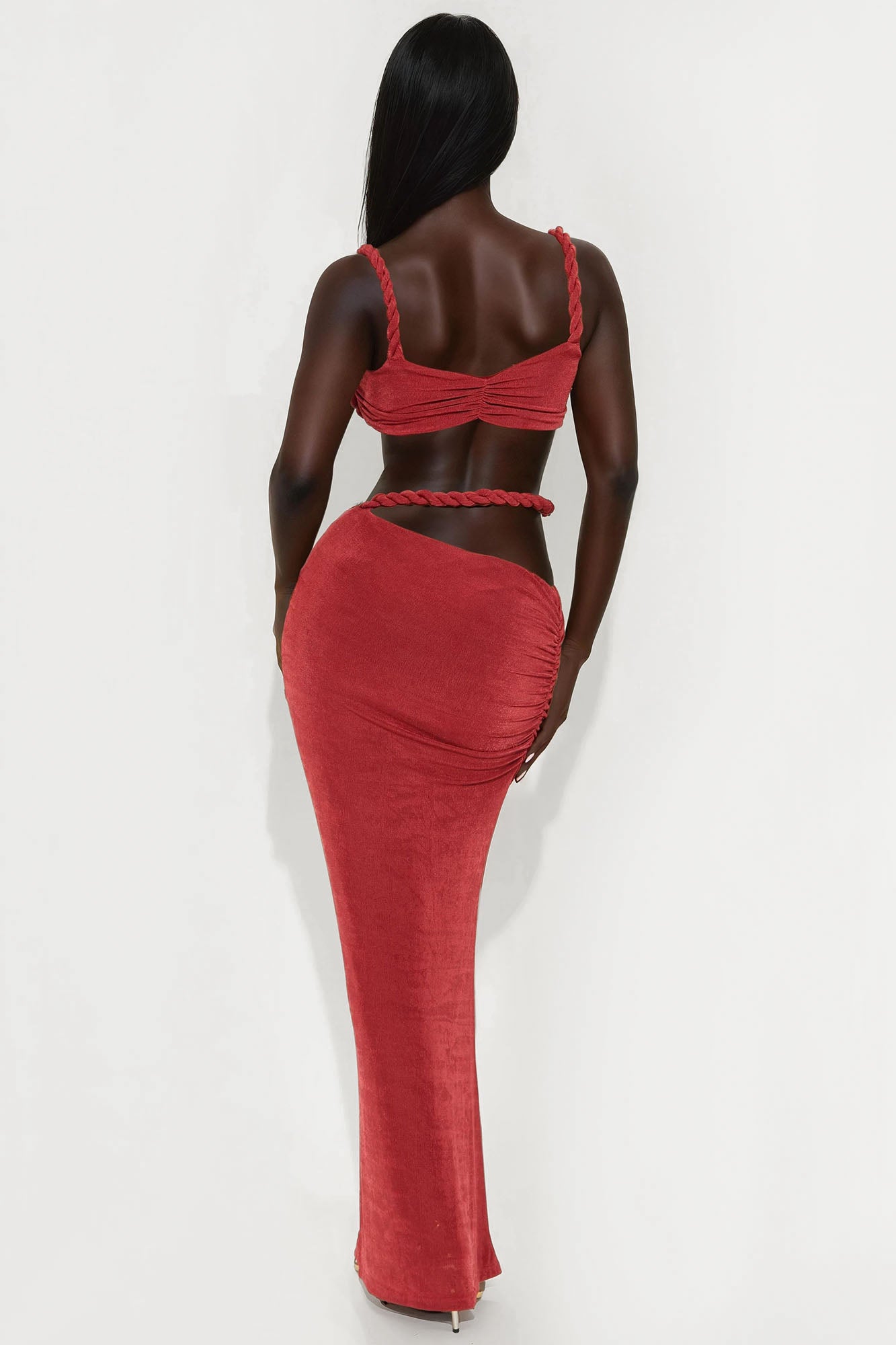 Aitana Maxi Skirt Set - Marsala - Image 3