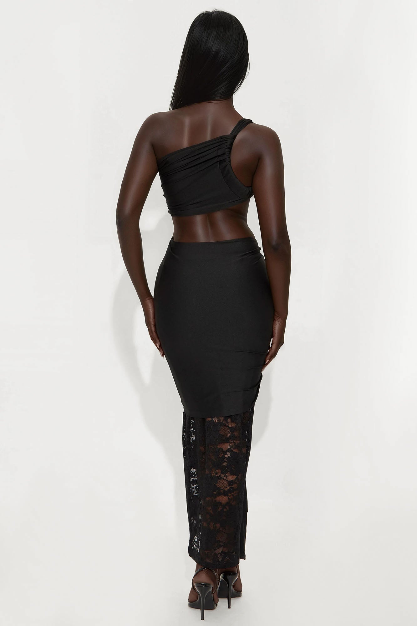 Forbidden Lace Maxi Skirt Set - Black - Image 3
