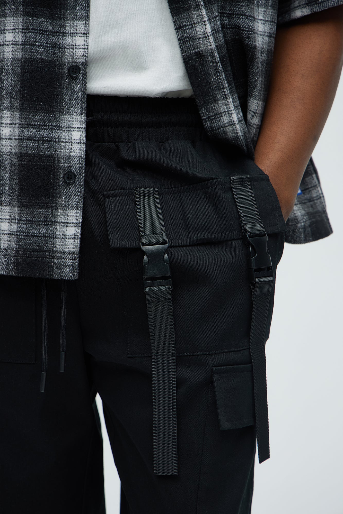 Caught Myself Straight Cargo Pants - Black - Image 3