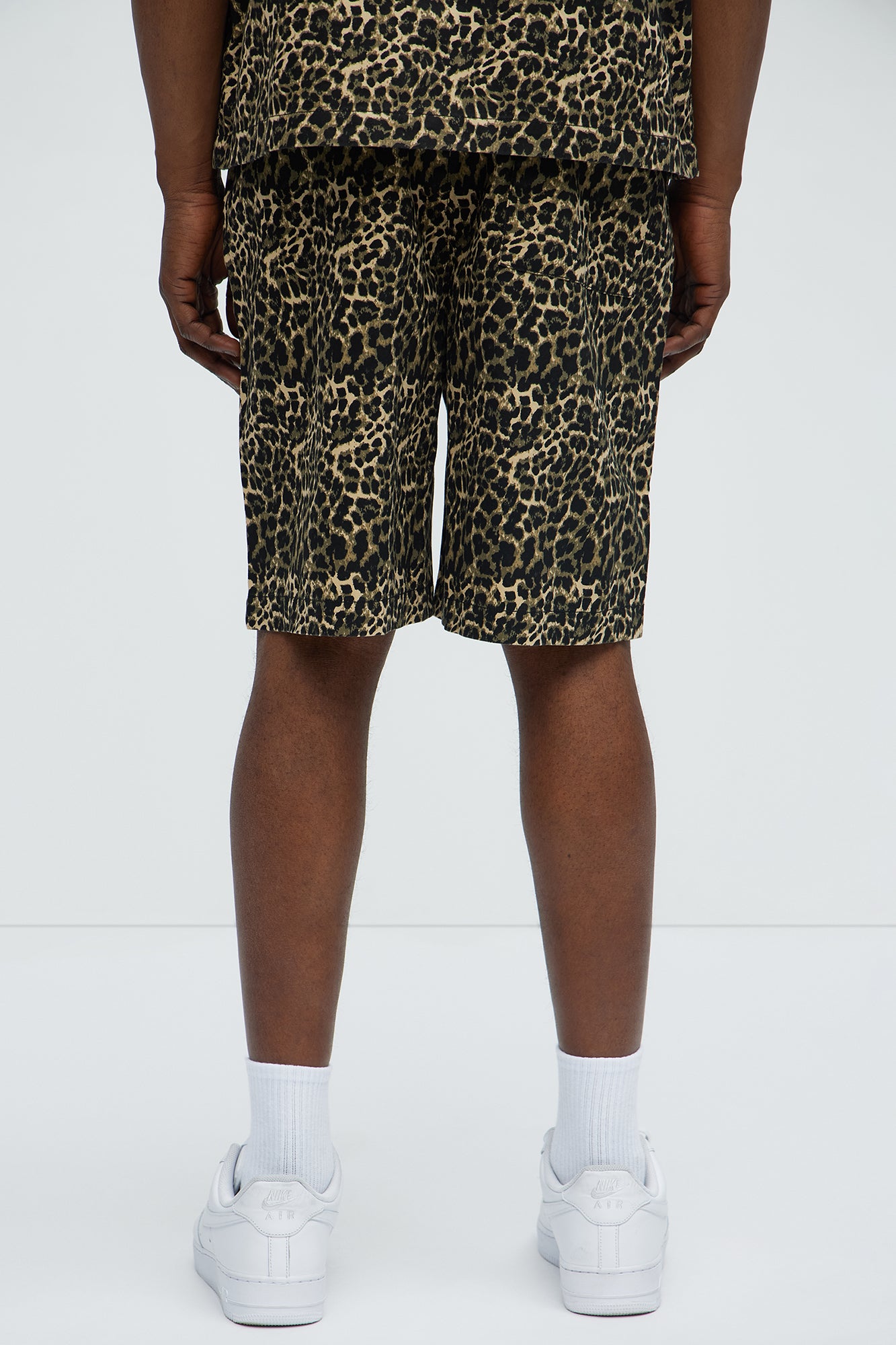 Cheetah Star Animal Print Relaxed Shorts - Brown Combo - Image 4