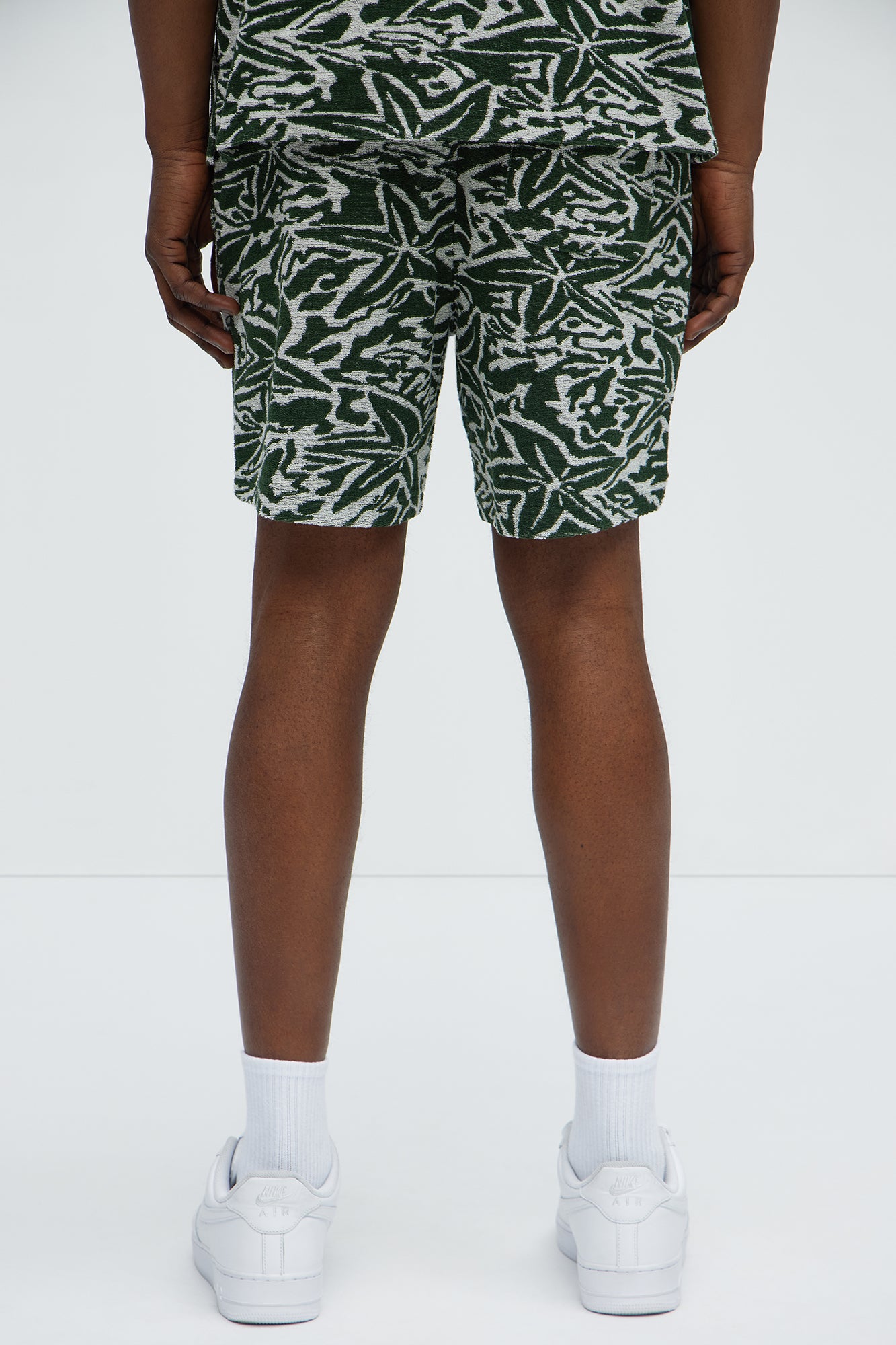 By The Sea Textured Knit Shorts - Green/combo - Image 4