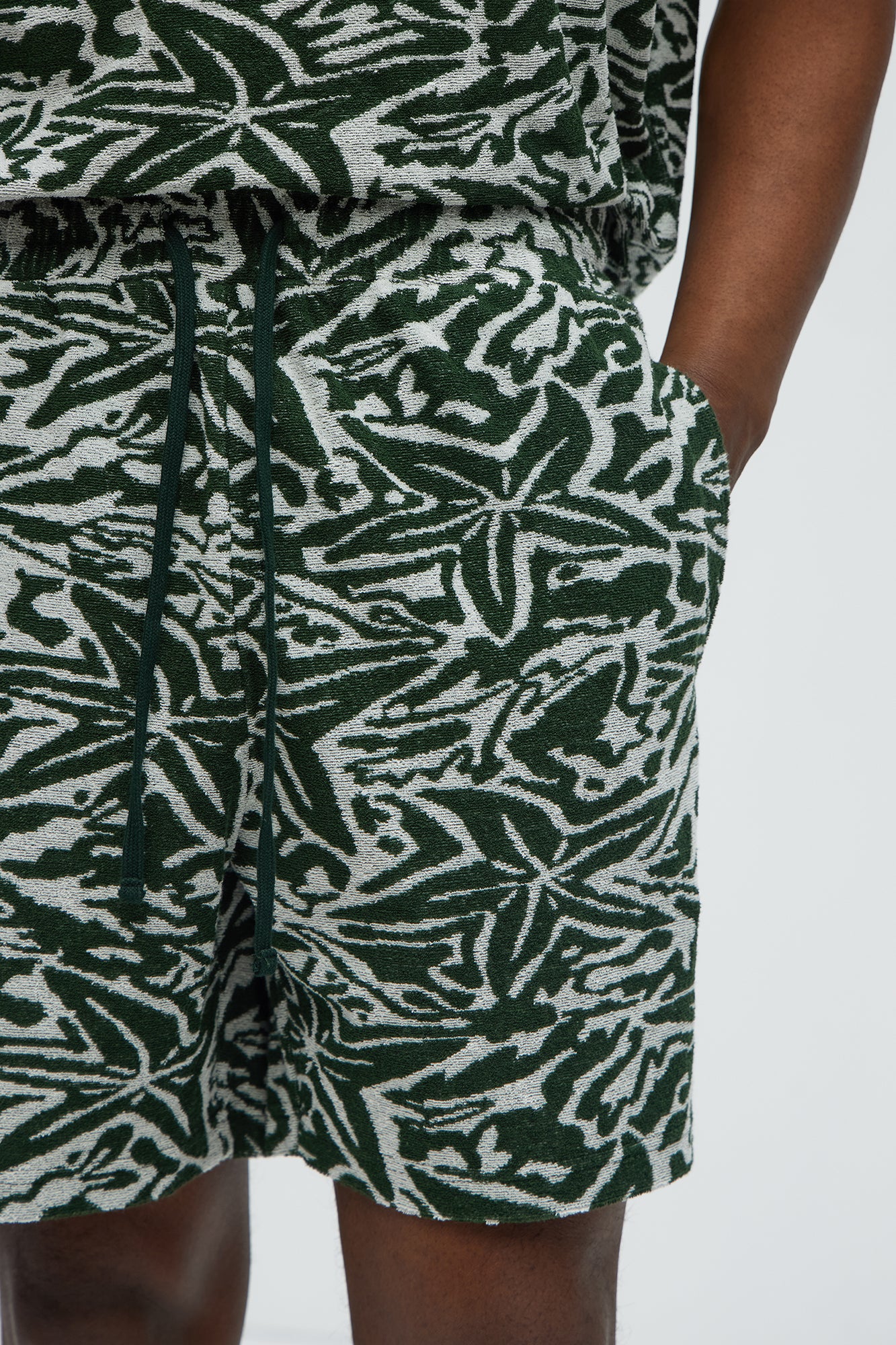 By The Sea Textured Knit Shorts - Green/combo - Image 3