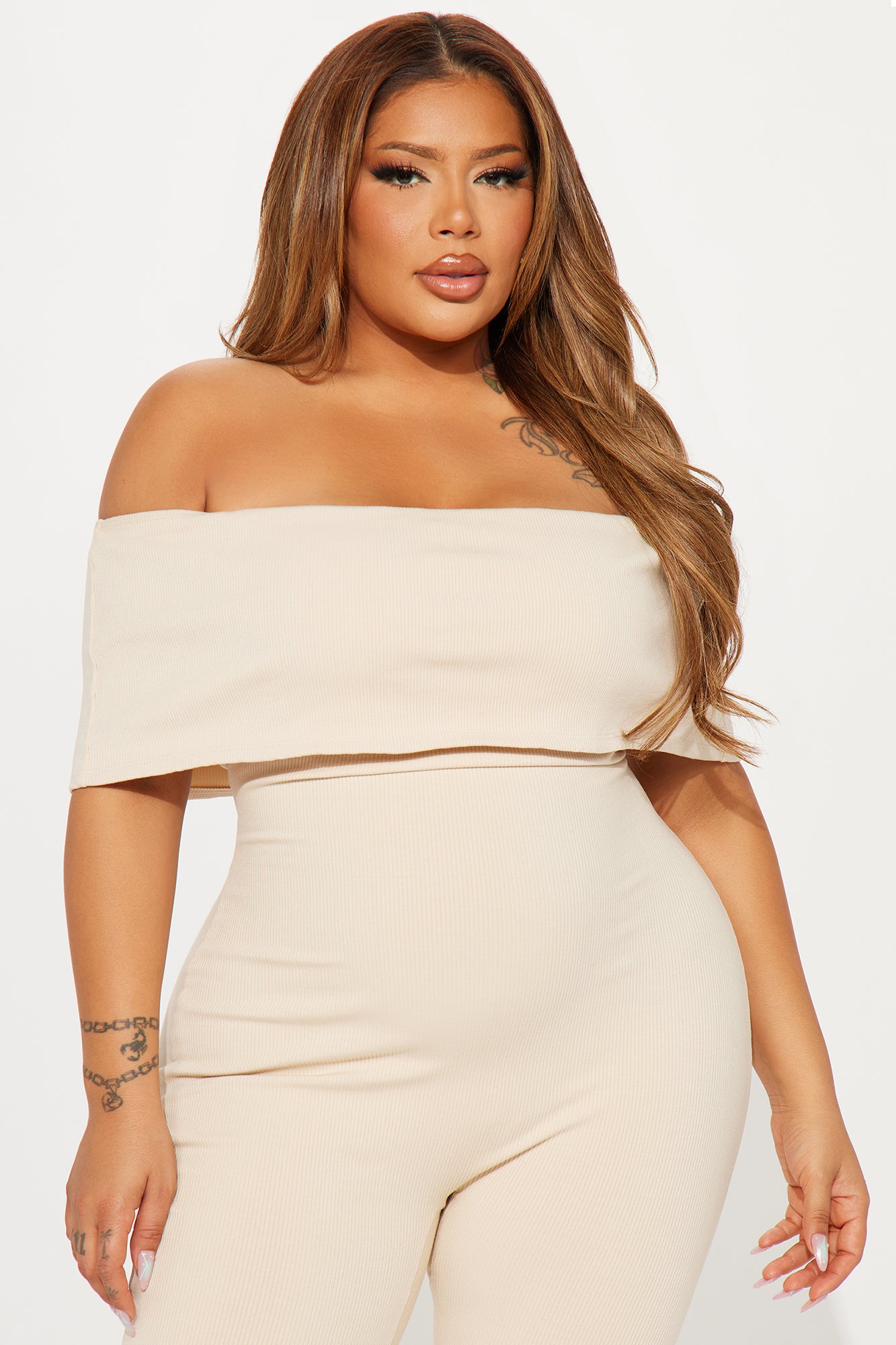 Janelle Snatched Jumpsuit - Cream - Image 5
