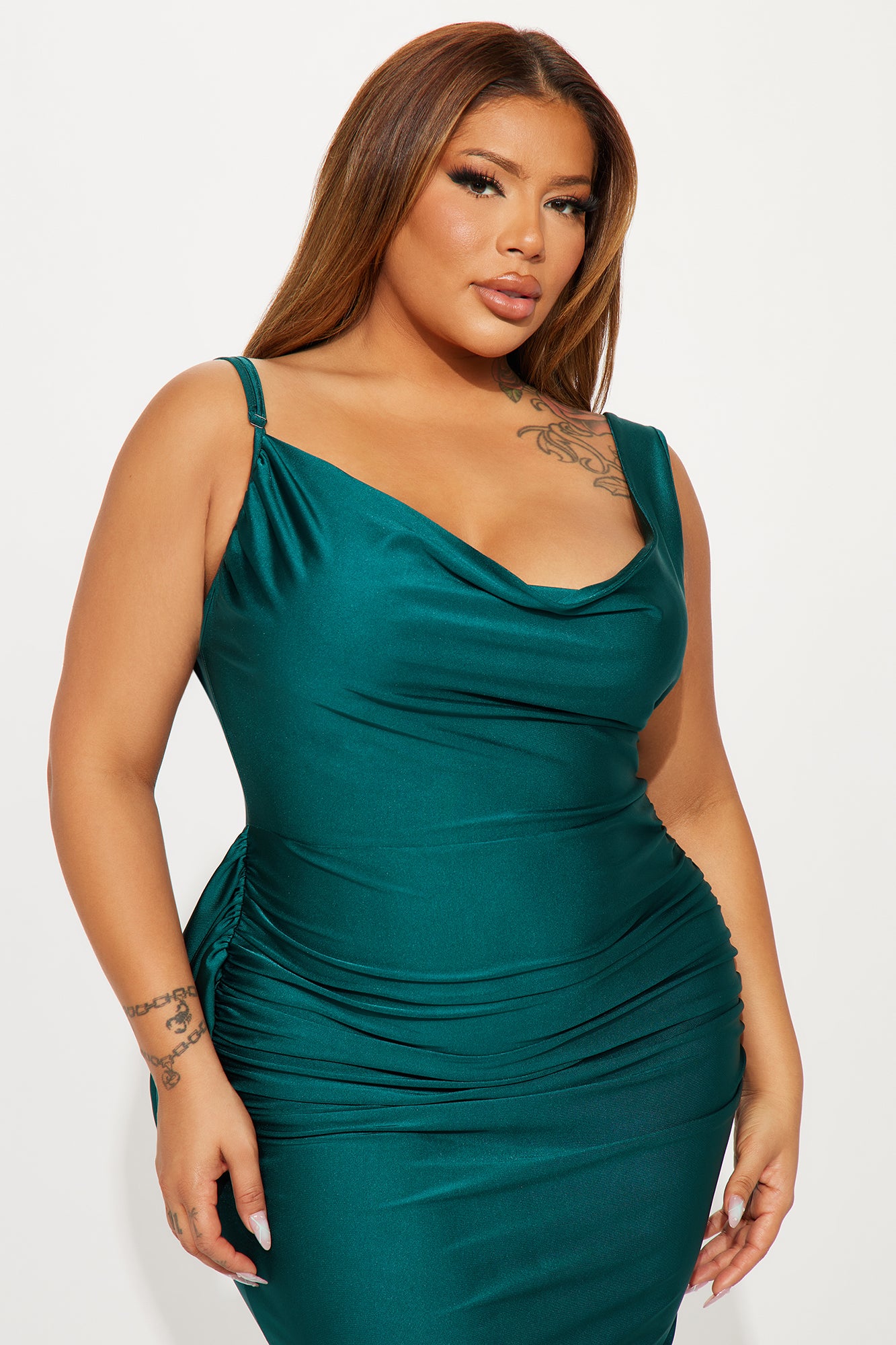 Michelle Draped Back Gown - Hunter - Image 6