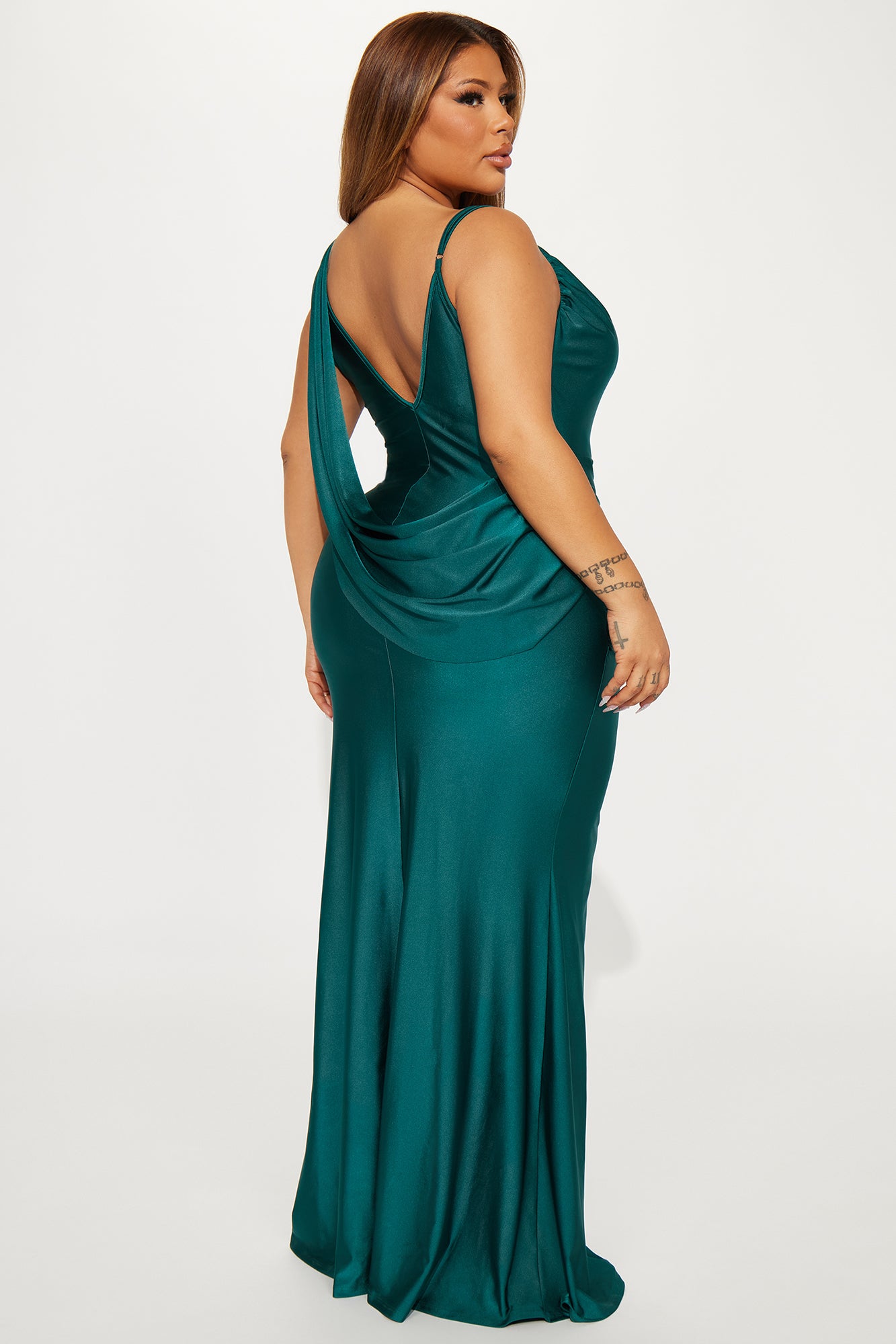 Michelle Draped Back Gown - Hunter - Image 7