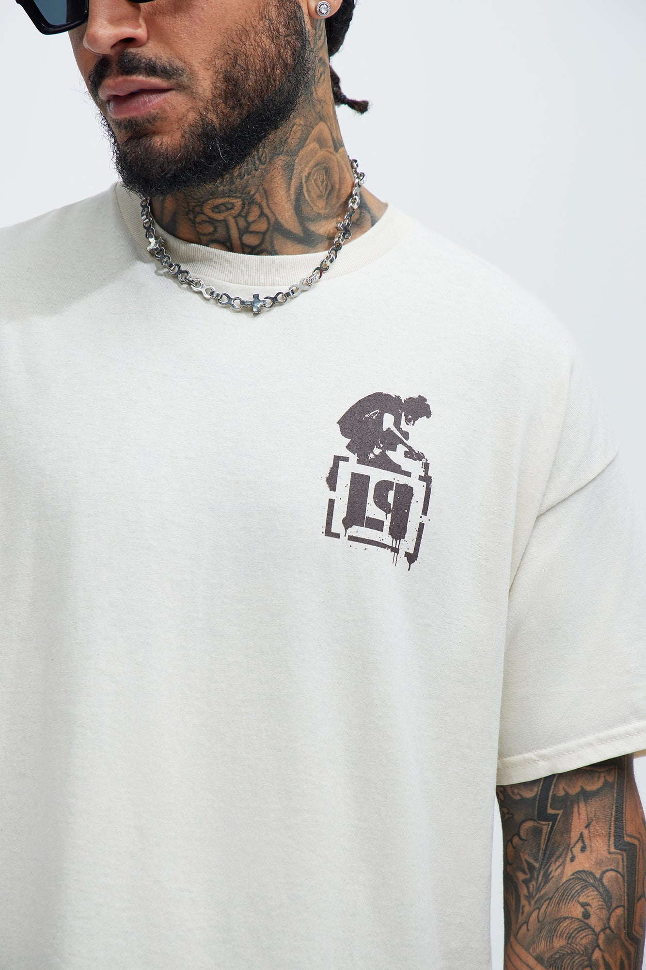 Linkin Park Meteora Track List Oversized Short Sleeve Tee - Off White - Image 4