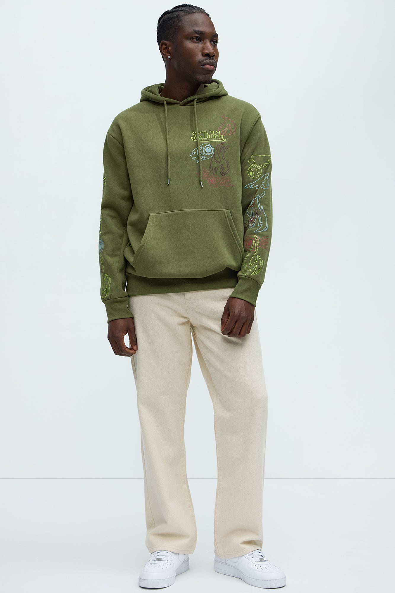 Von Dutch Multi-Design Hoodie - Olive - Image 3