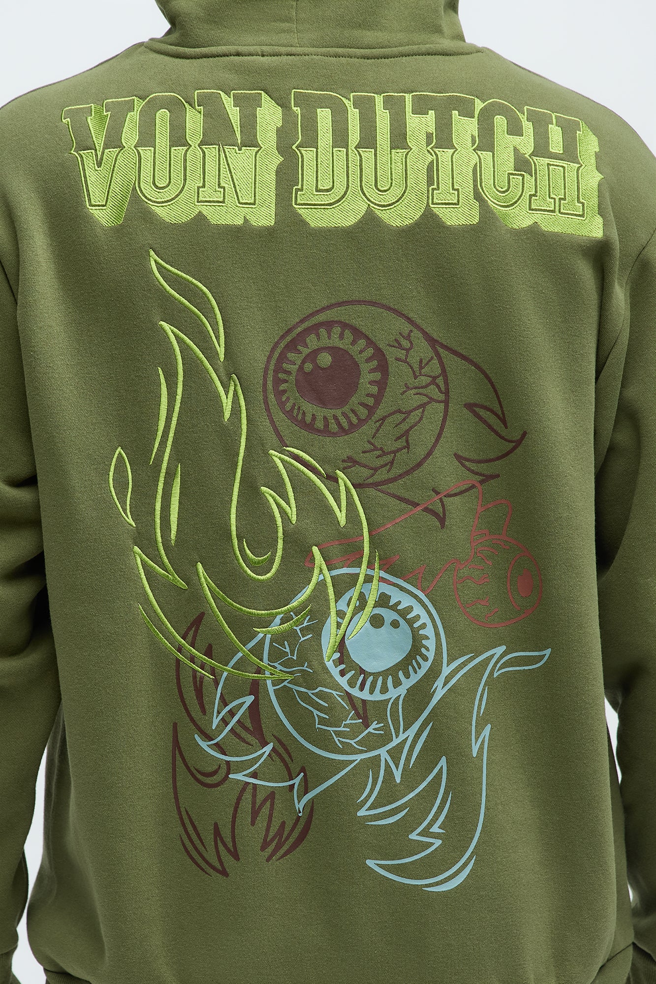 Von Dutch Multi-Design Hoodie - Olive - Image 5