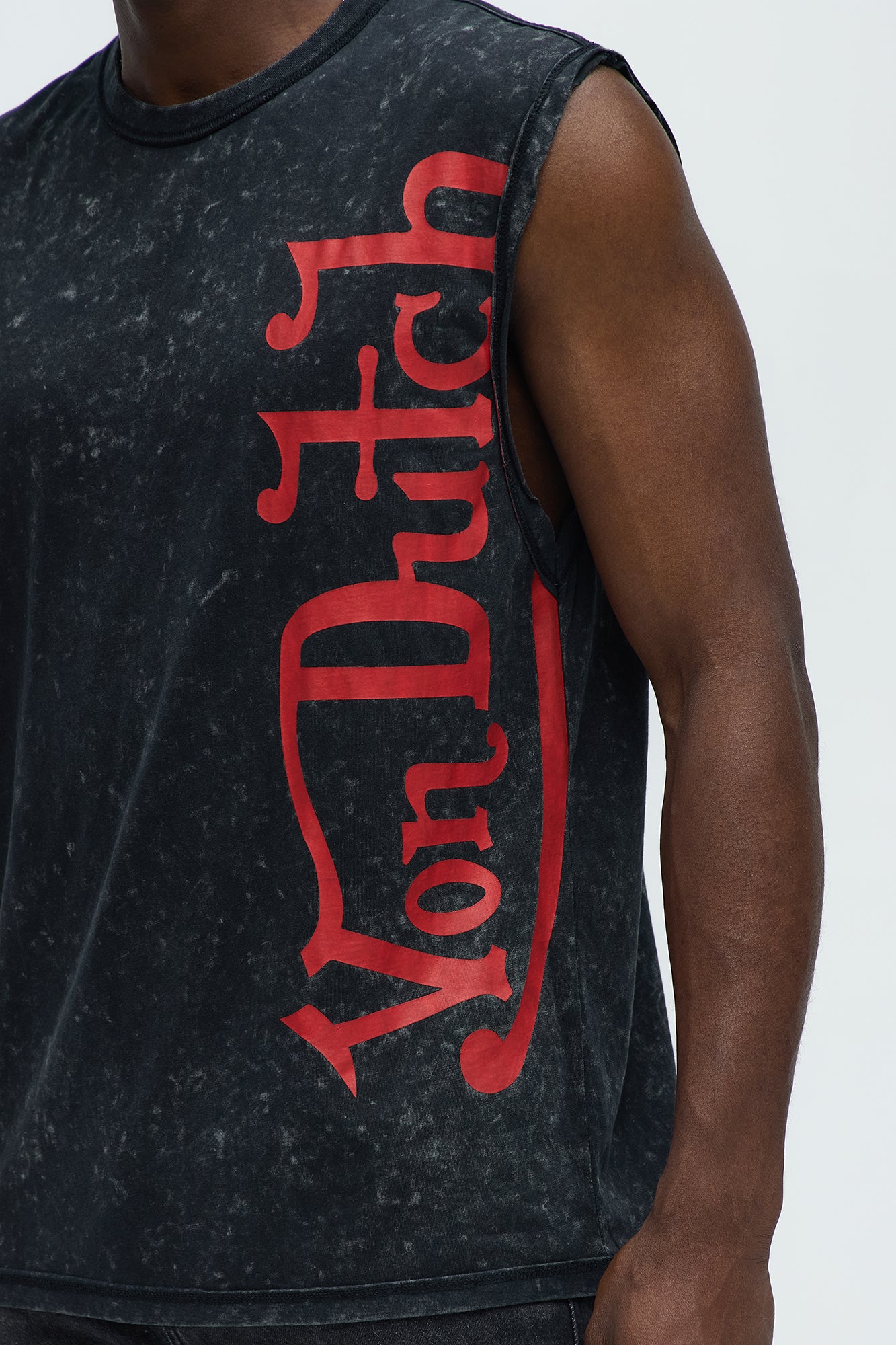 Von Dutch Big Logo Muscle Tee - Black - Image 3