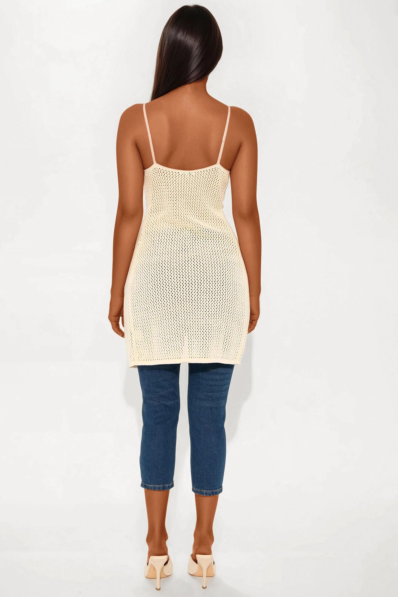 Kaline Crochet Tie Front Top - Cream - Image 3