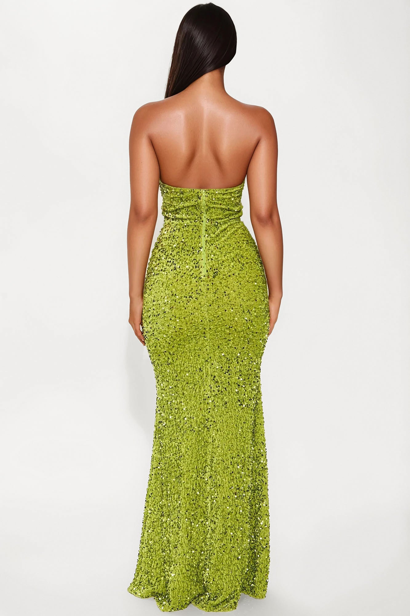 Seriously Stylish Sequin Maxi Dress - Chartreuse - Image 3