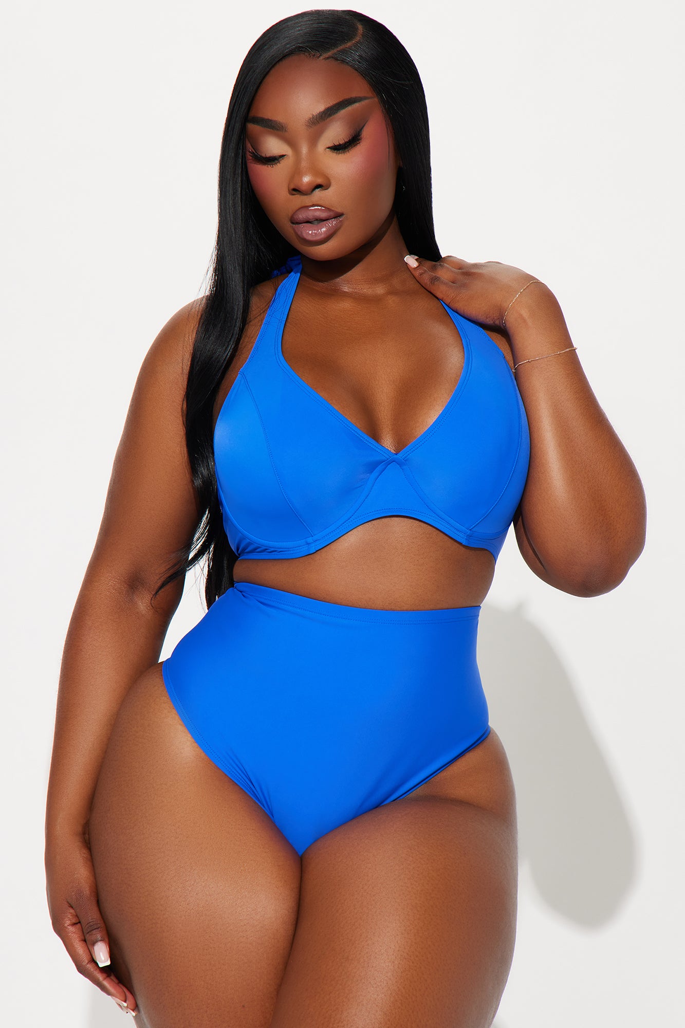 Maui Mix And Match Halter Support Bikini Top - Royal - Image 5