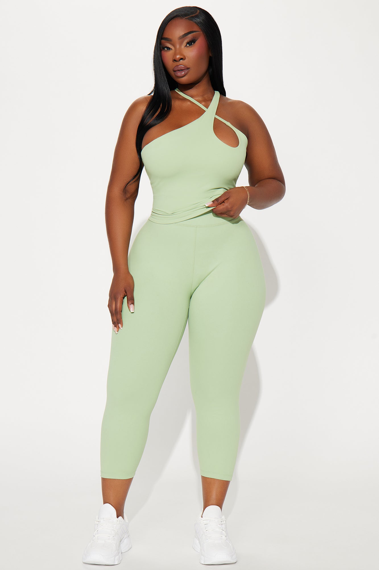 Flexibility Super Soft Capri Active Legging - Sage - Image 5