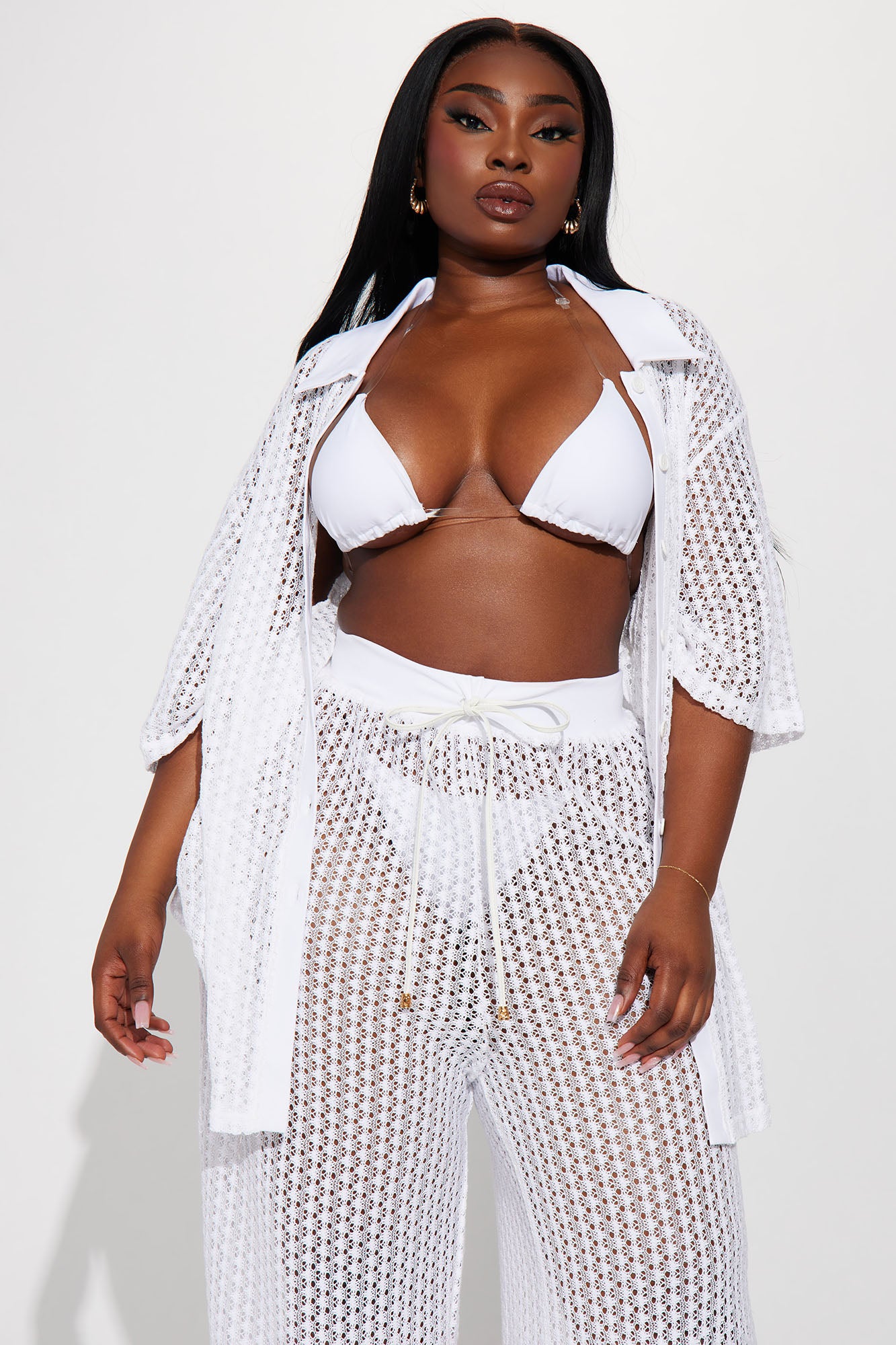 Abby Swim Cover Up Pants - White - Image 4