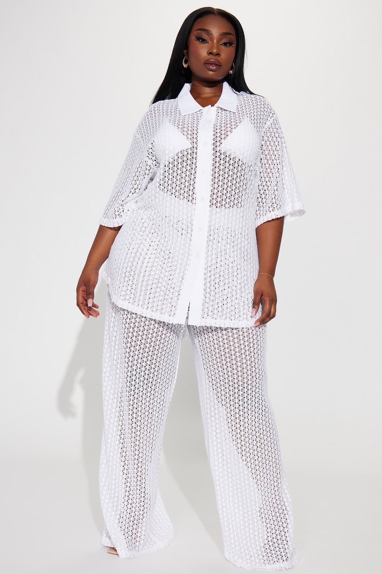 Abby Swim Cover Up Pants - White - Image 7