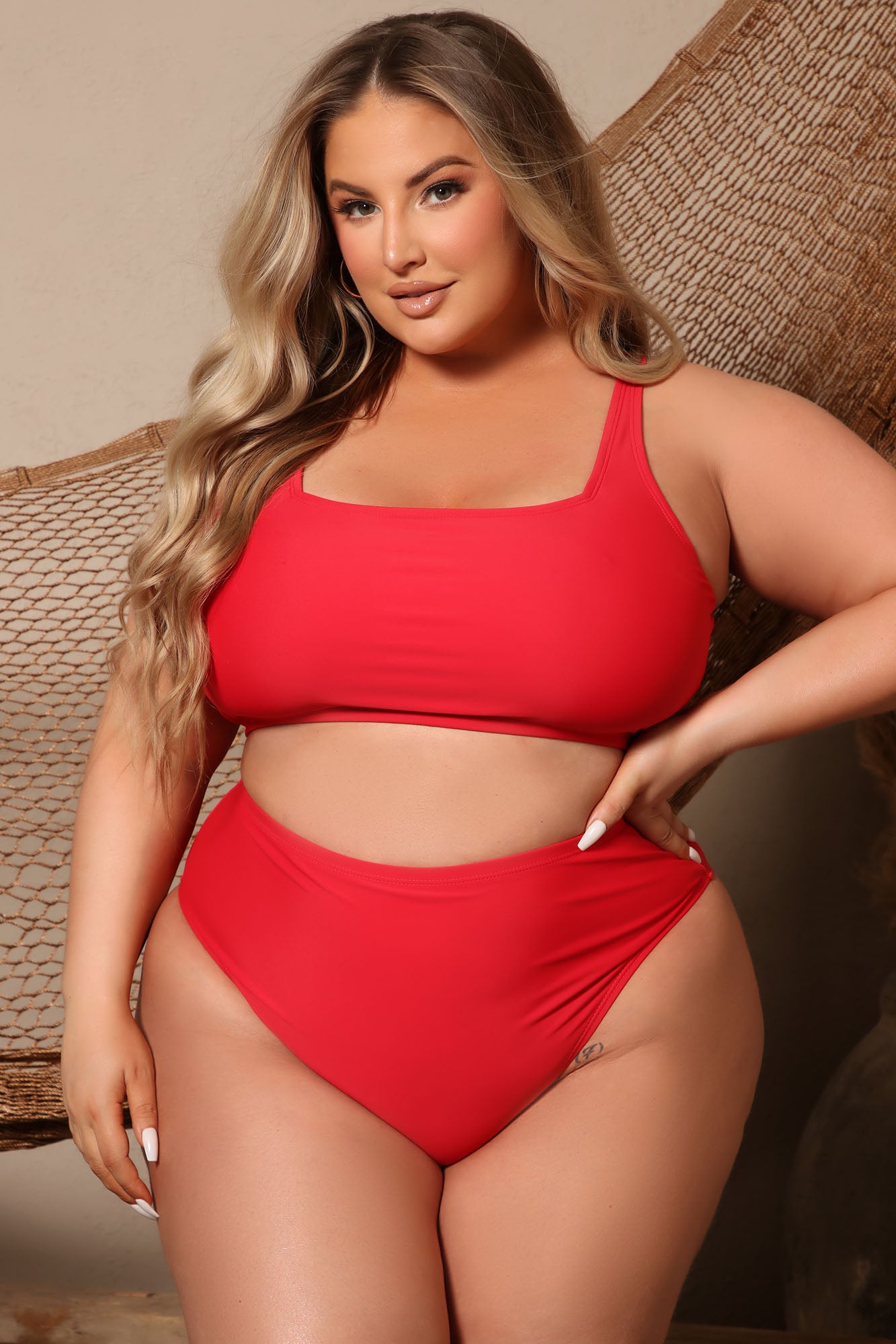 Maui Mix And Match Tank Bikini Top - Red - Image 5