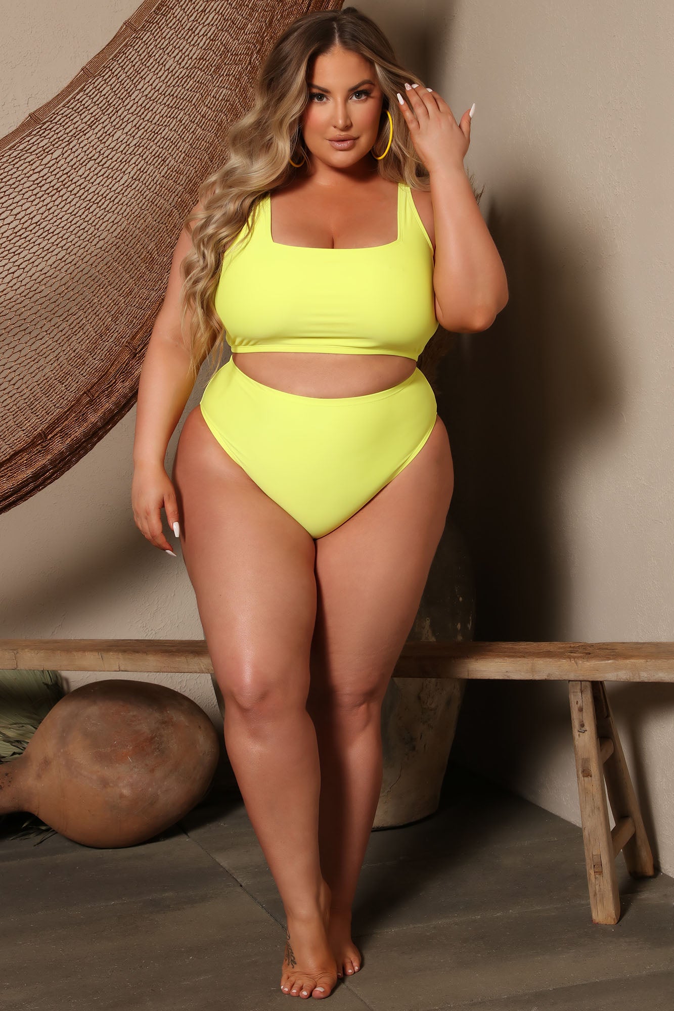 Maui Mix And Match High Cut Cheeky Bikini Bottom - Yellow - Image 5
