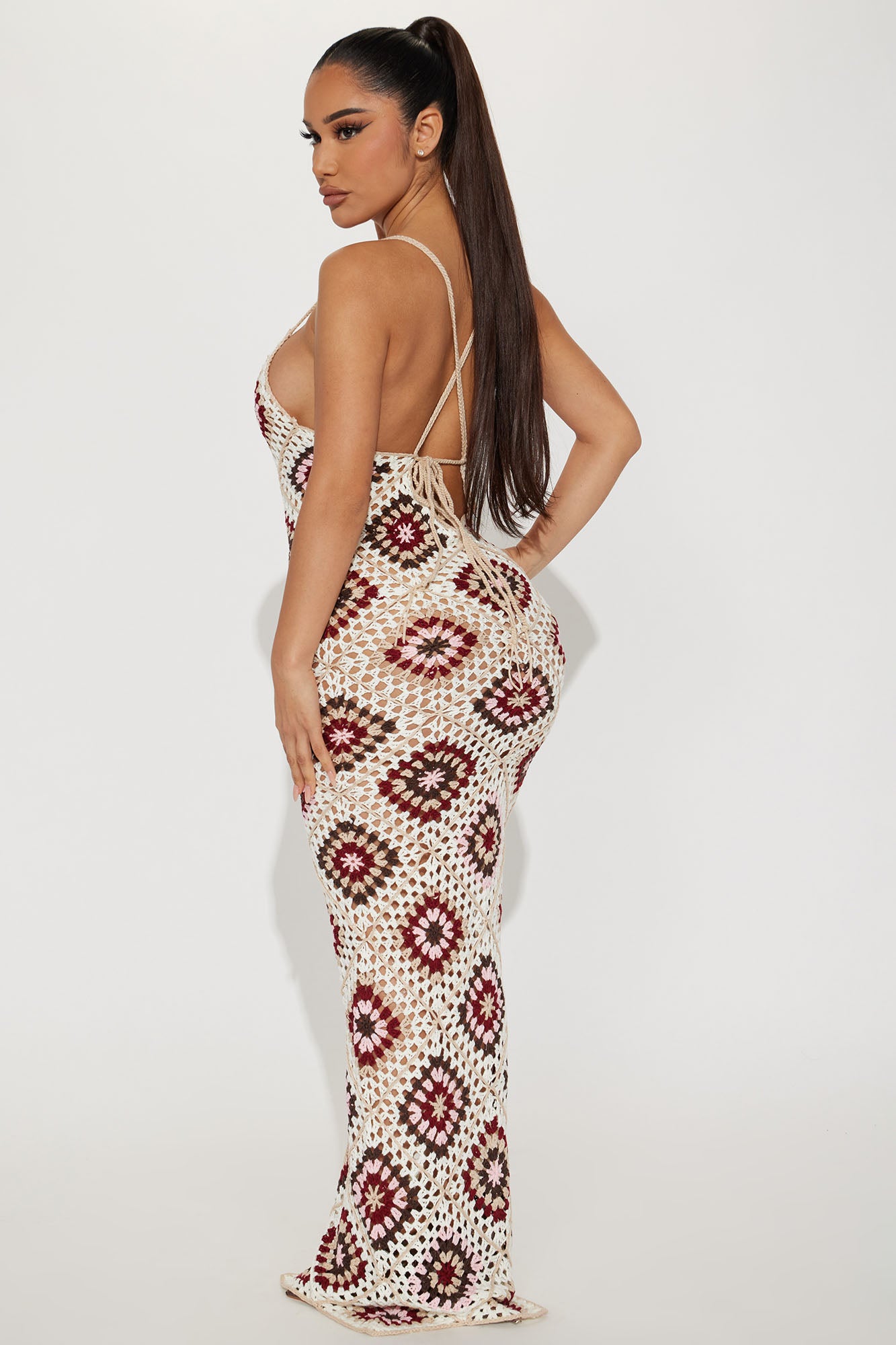 Amalfi Coast Crochet Maxi Dress - Cream/combo - Image 5