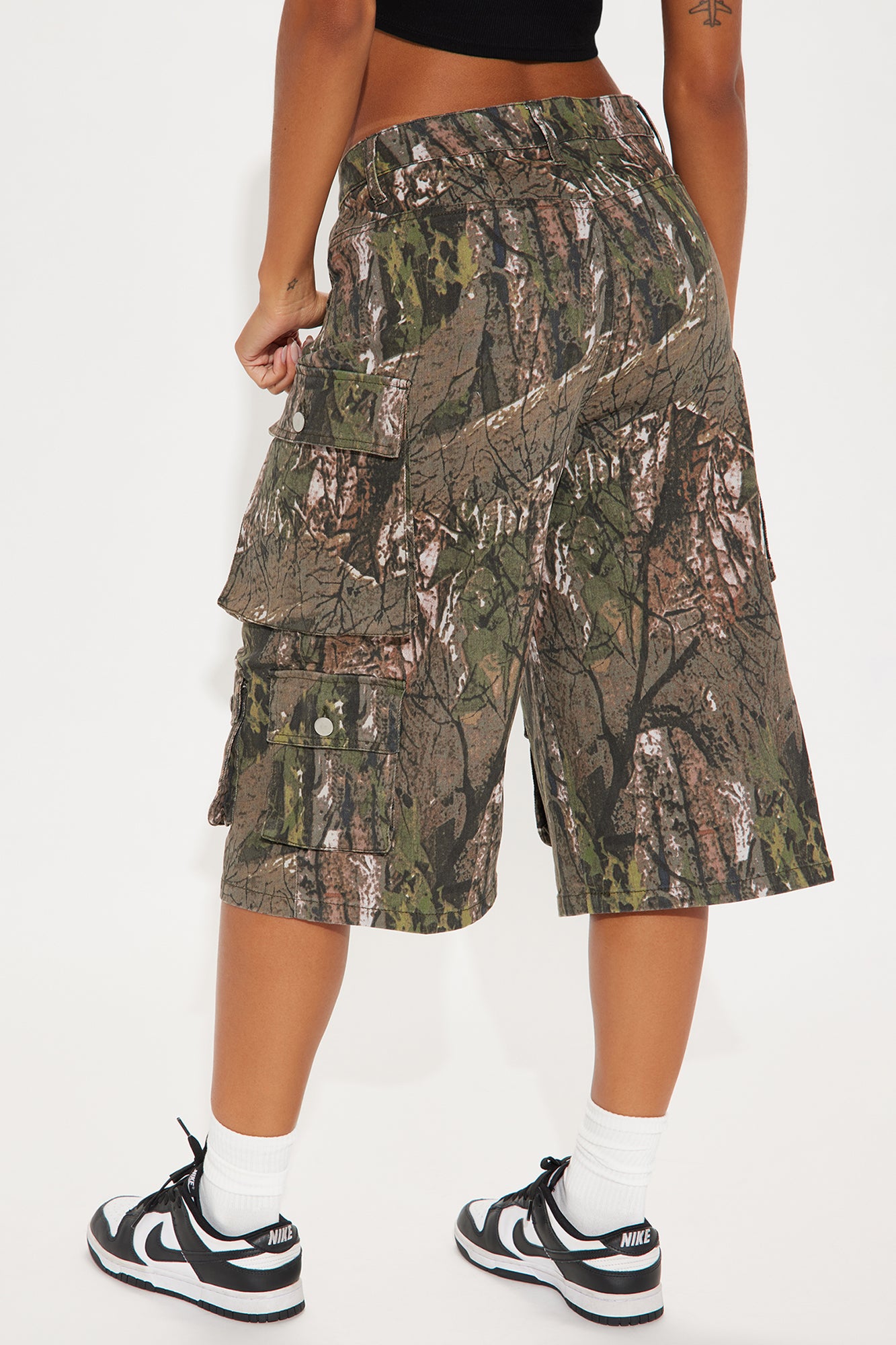Scoping It Out Camo Stretch Denim Jorts - Camouflage - Image 3