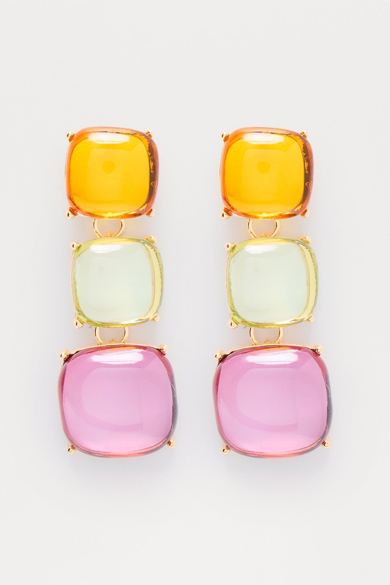 Spring Love Jeweled Drop Earrings - Multi Color - Image 3