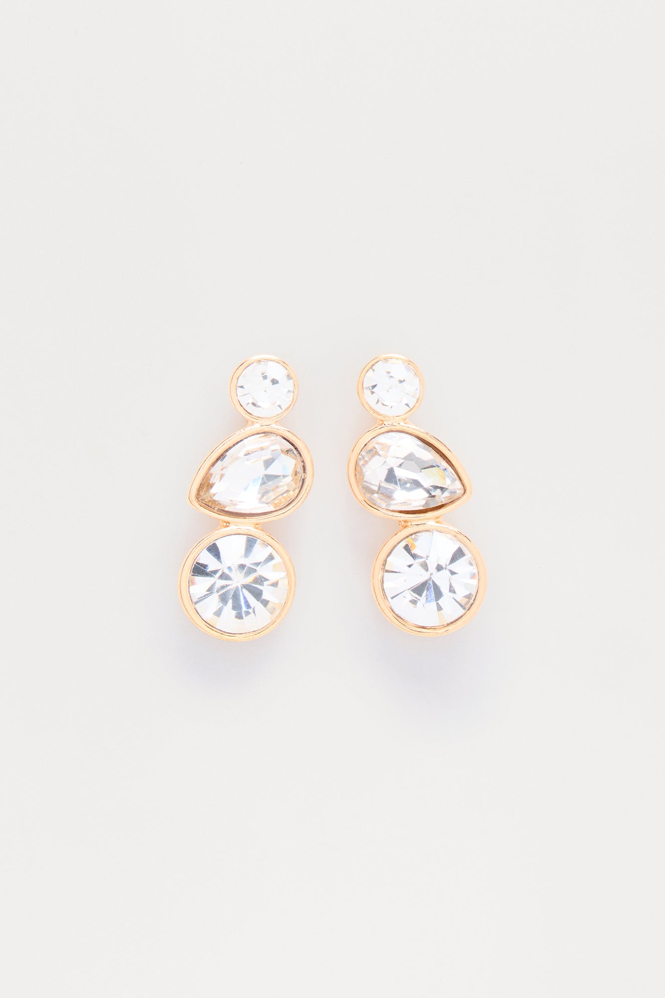 Simple Jewel Mini Drop Earrings - Gold - Image 3