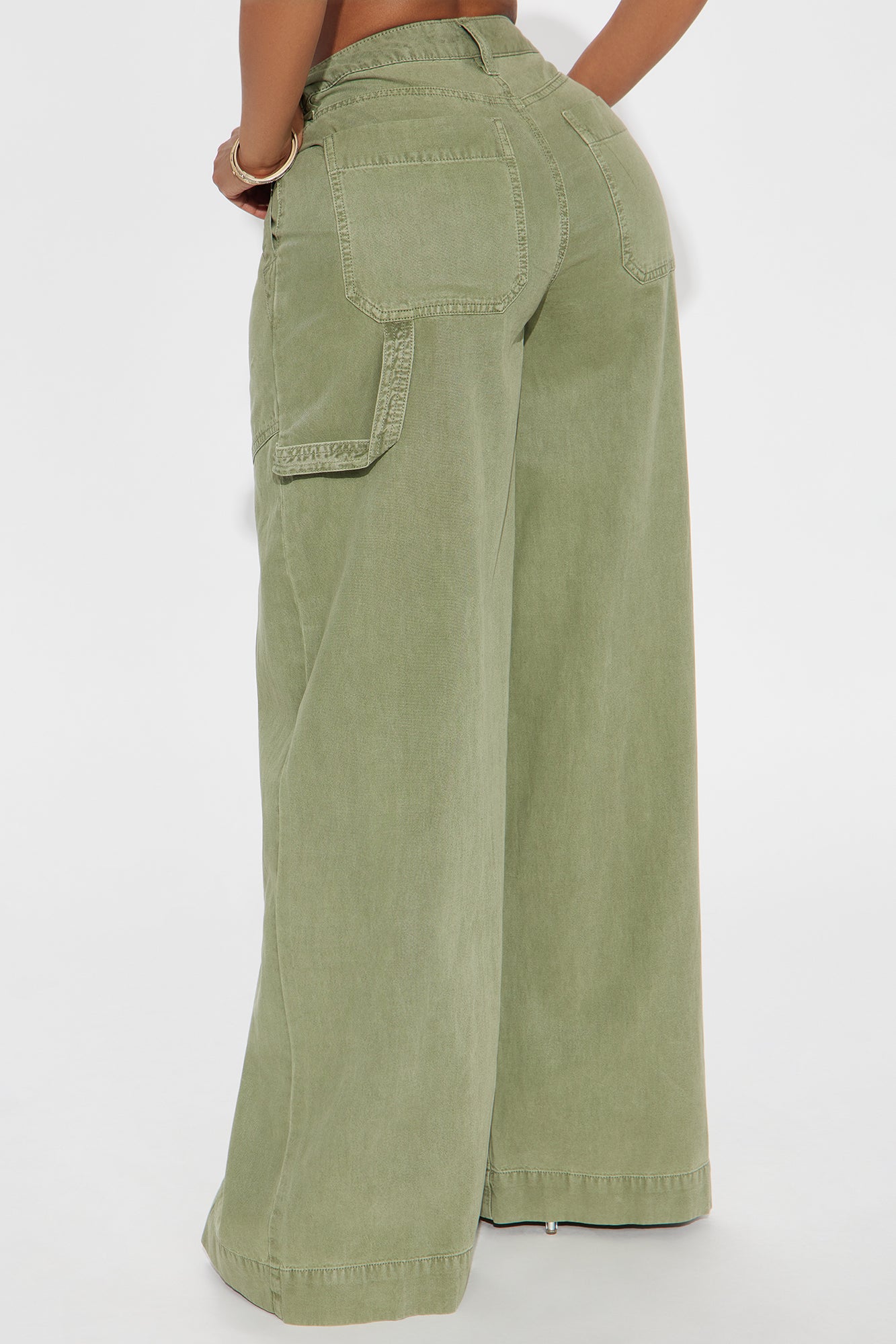 Aubrey Wide Leg Pant - Olive - Image 3